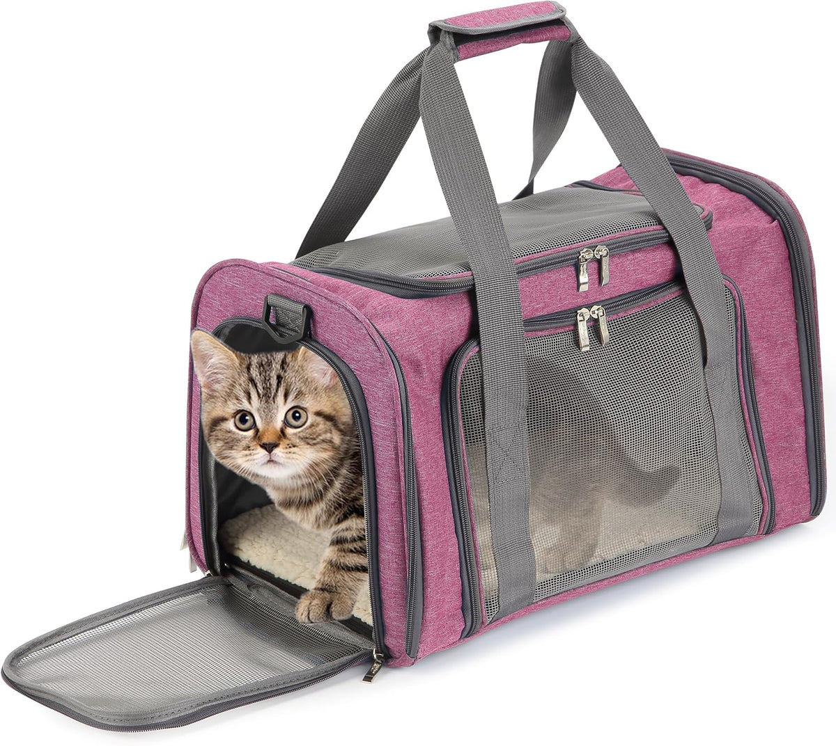 Mr. Pen - Transportador para mascotas, rosa, transportador de lados...