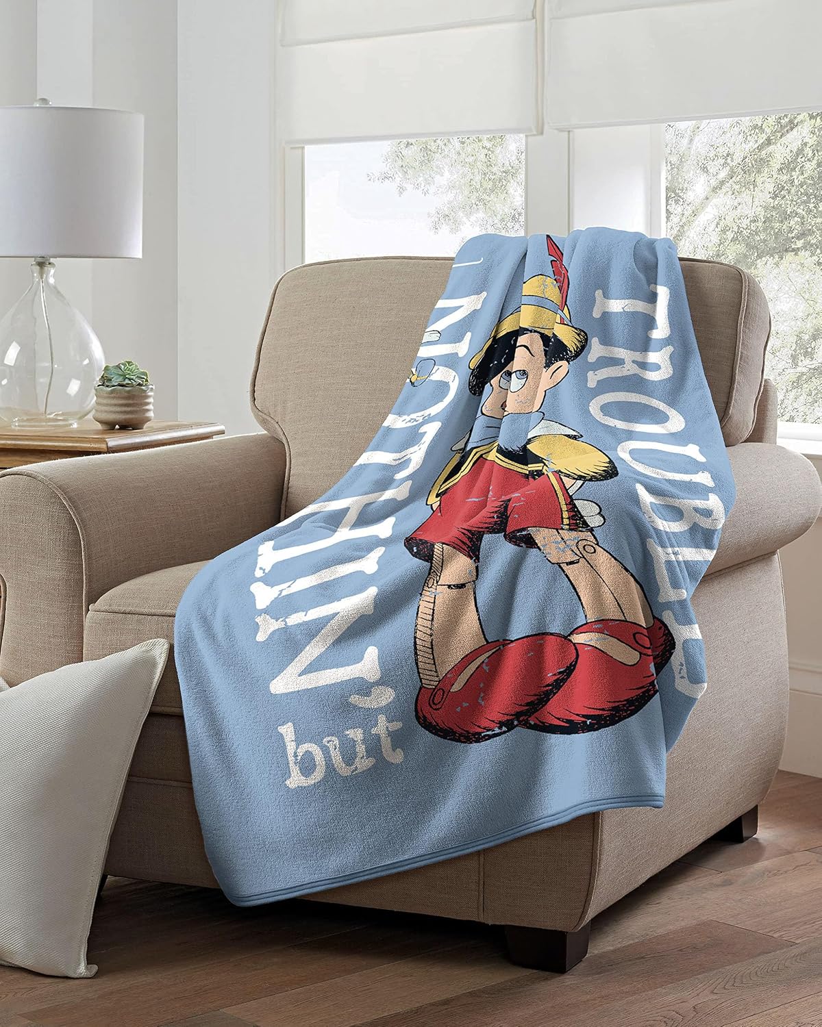 Northwest Disney's Pinocho Micro Raschel - Manta de 46 x 60 pul...