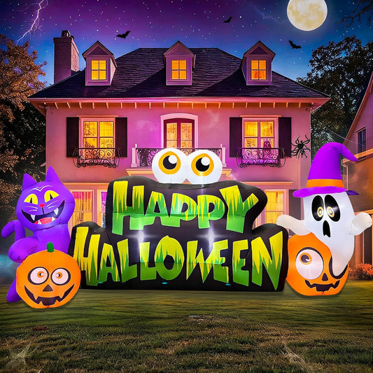 BLOWOUT FUN - Pancarta inflable de Halloween de 10 pies con diseño...