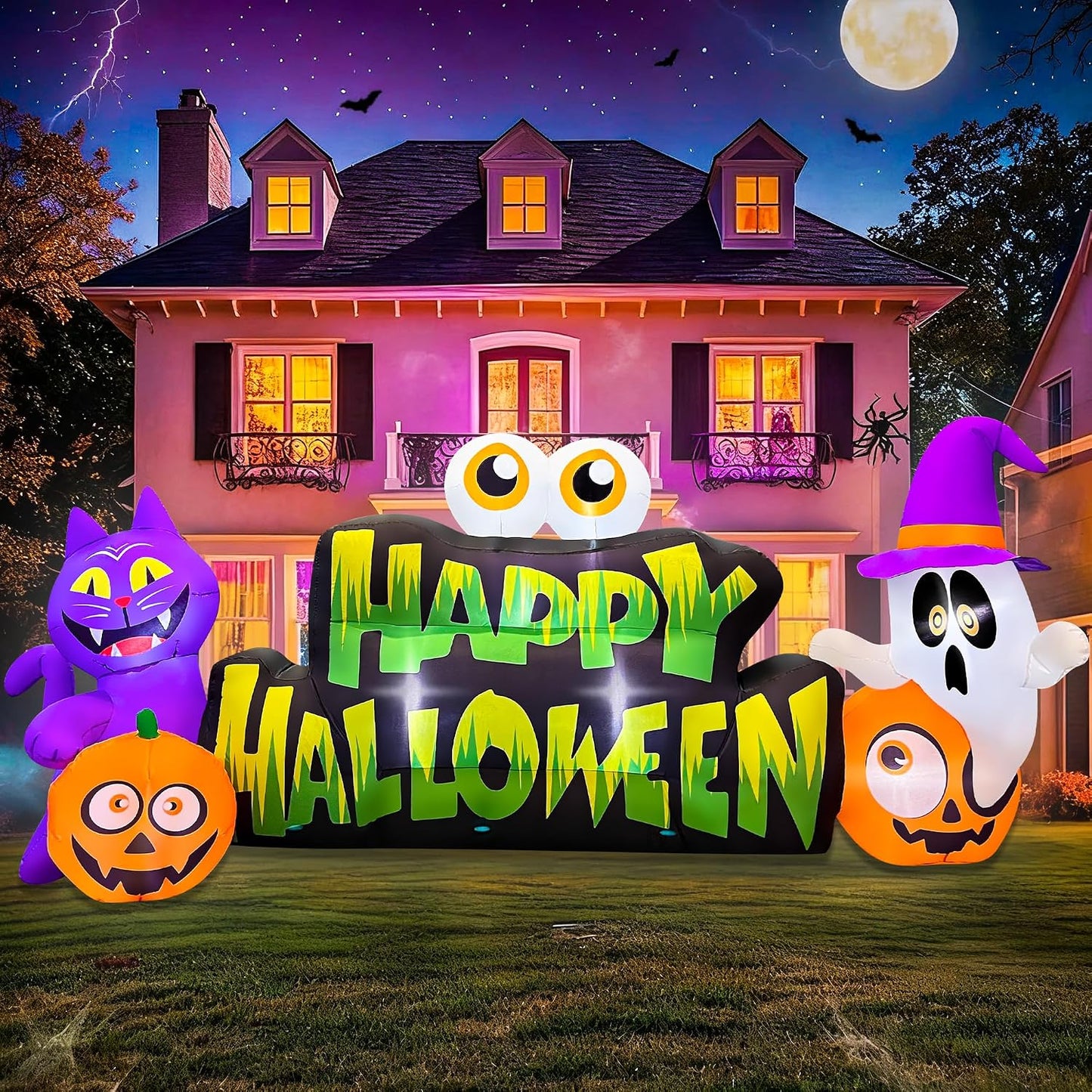 BLOWOUT FUN - Pancarta inflable de Halloween de 10 pies con diseño...