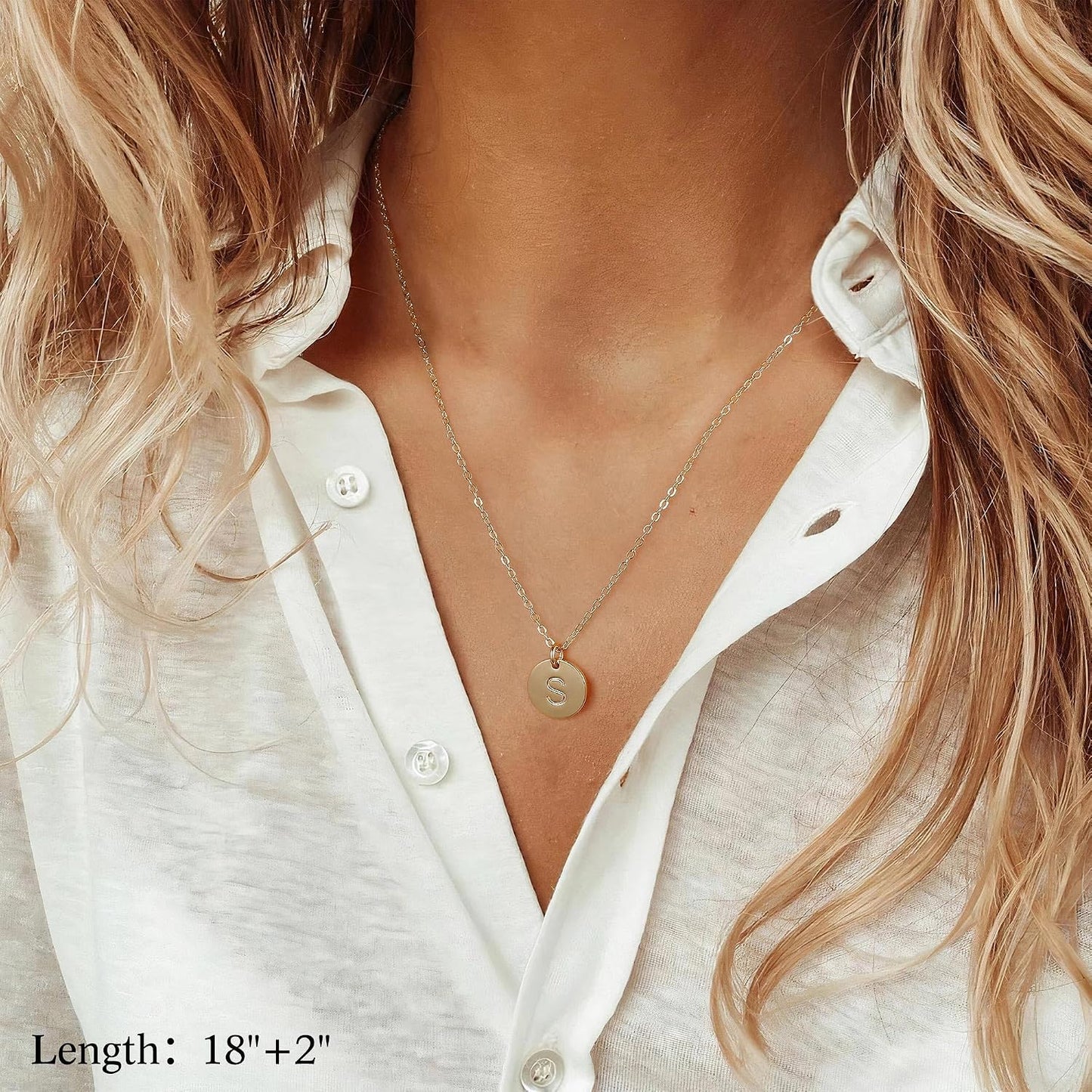 Vjoypro Collares en capas con iniciales para mujer, chapado en oro...
