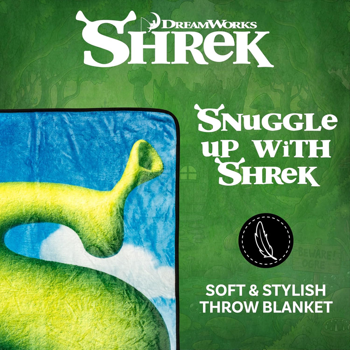 Silver Buffalo Shrek - Póster de película de burro, manta de forro...