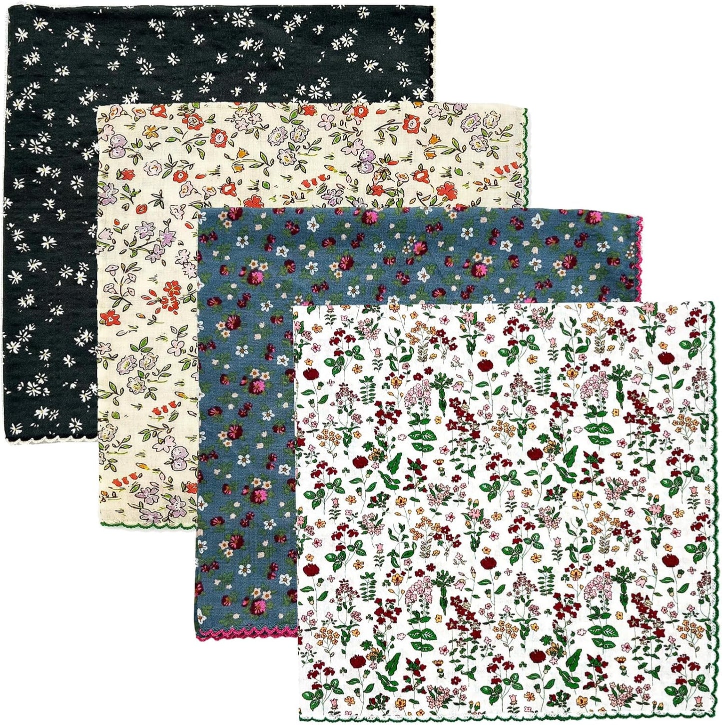 Gorgeous Island Paquete de 4 bandanas 100% algodón para mujer de 22...