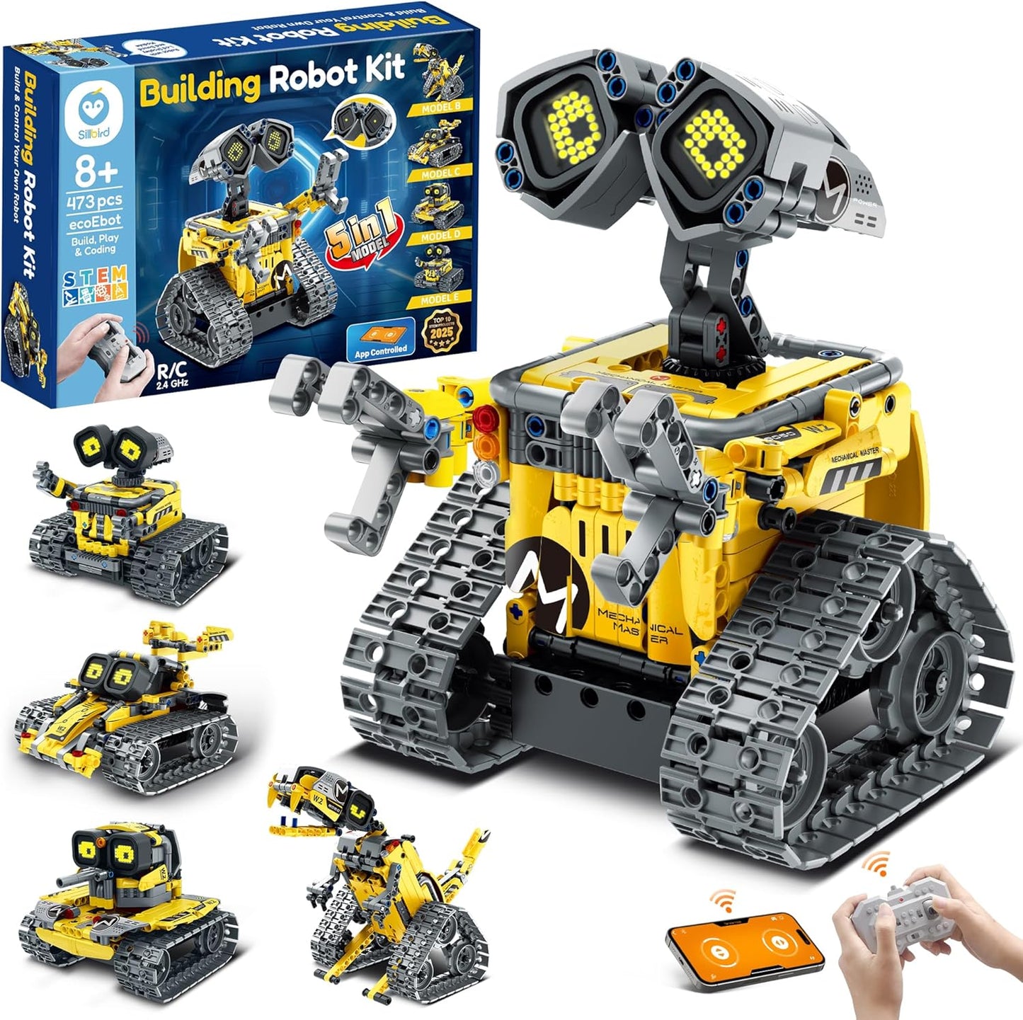 Sillbird Robot Kit de construcción con control remoto STEM regalo p...