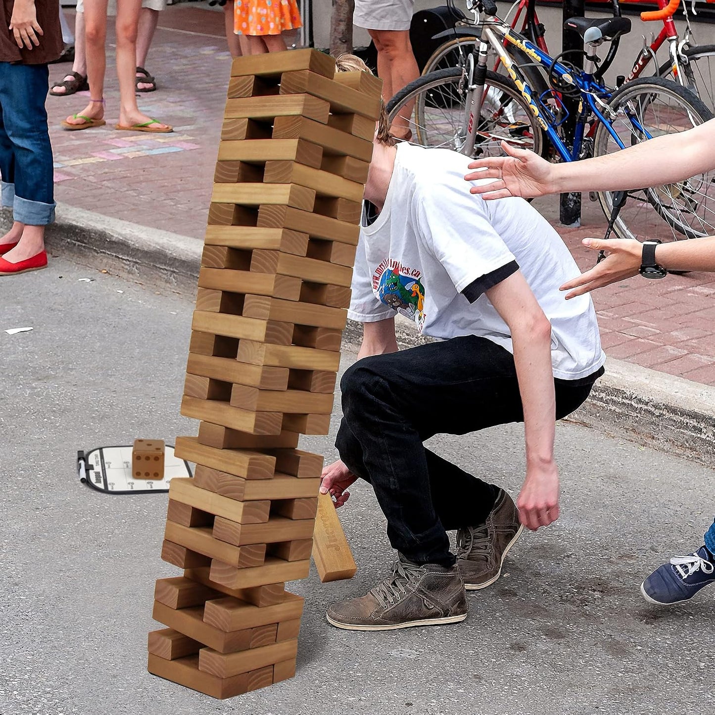 Juegoal Juego de bloques gigantes de torre de caída de 54 piezas, j...