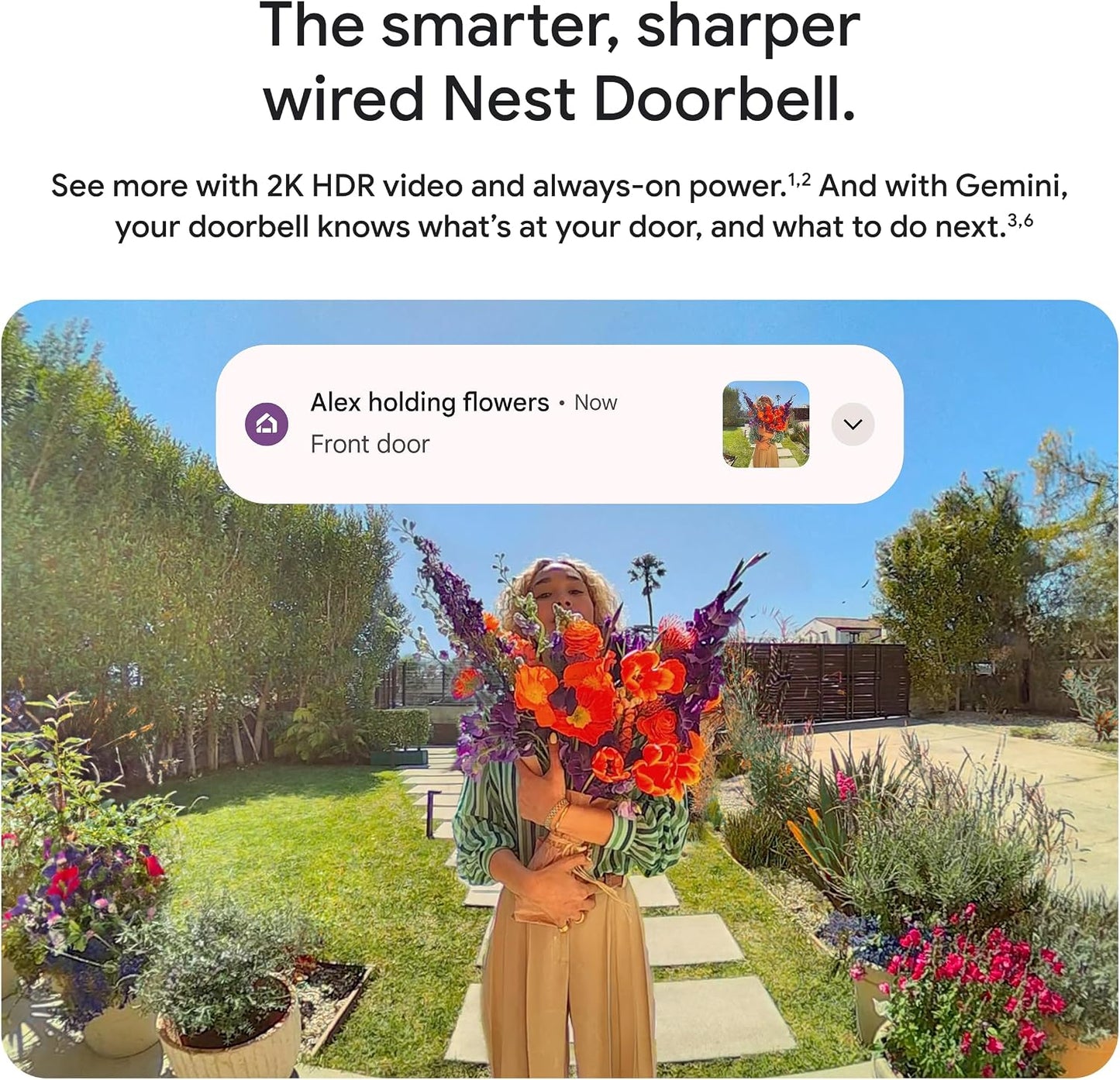 Google Nest Doorbell (Con cable, 3ª generación) - Video 2K y Gemini...