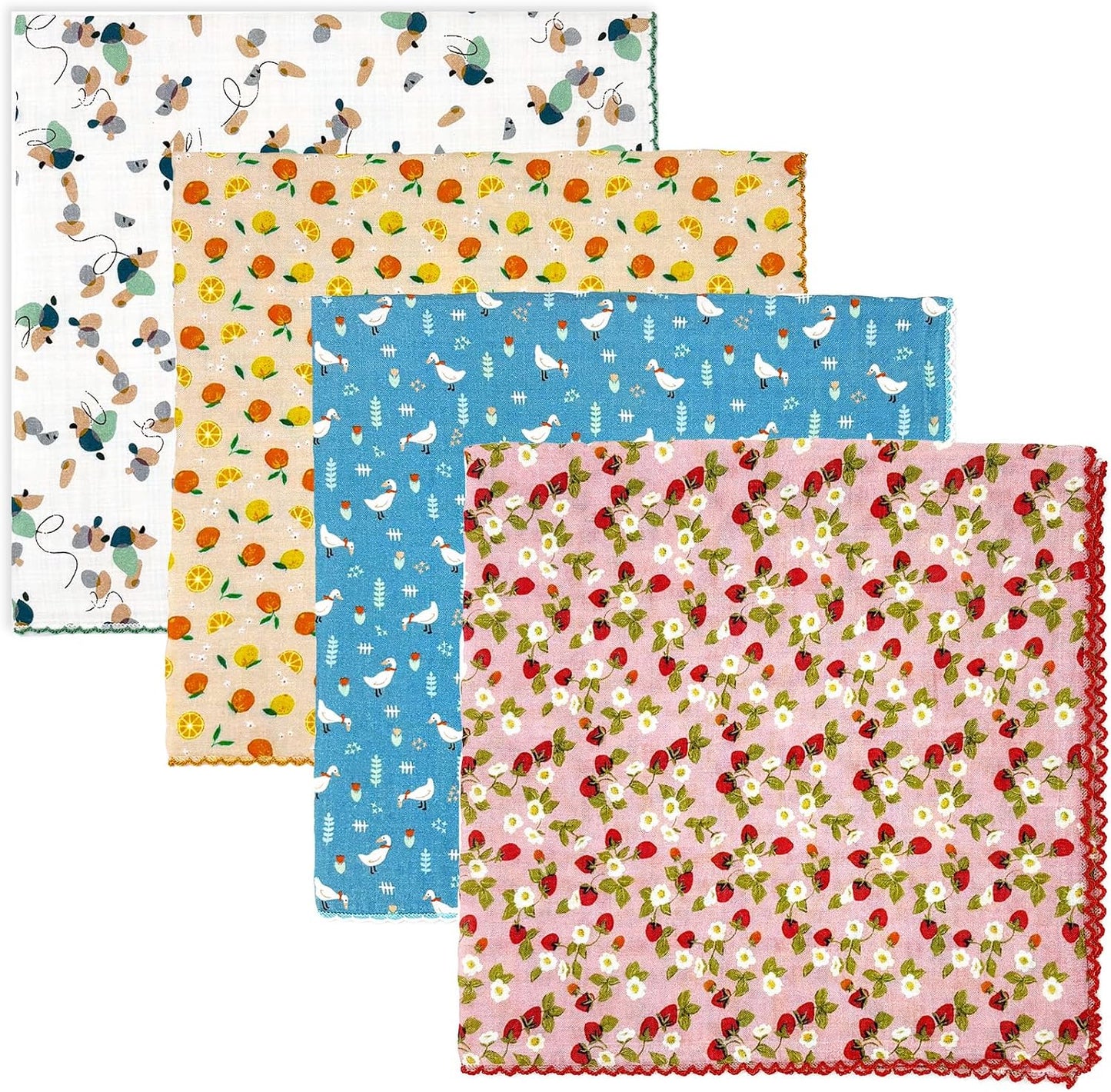 Gorgeous Island Paquete de 4 bandanas 100% algodón para mujer de 22...