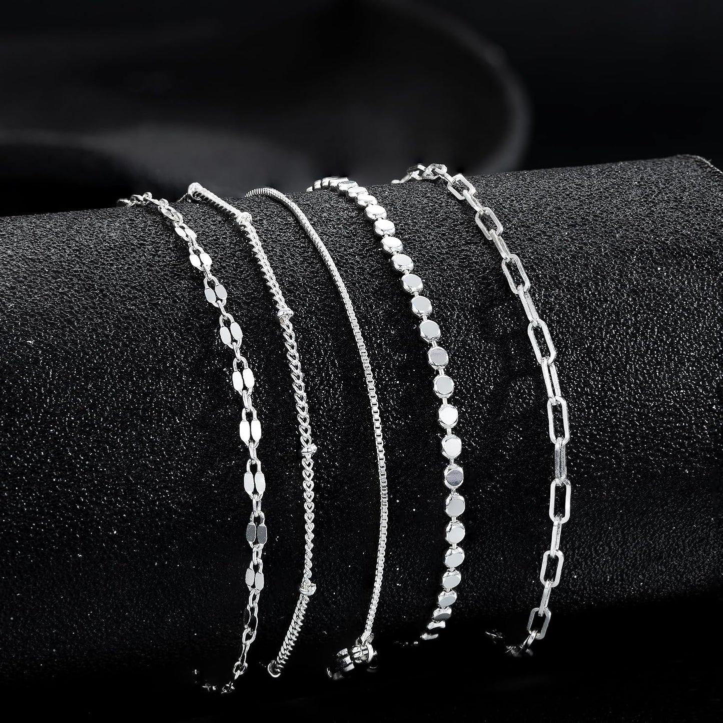 MBW Pulseras chapadas en plata para mujer, delicadas pulseras de pl...