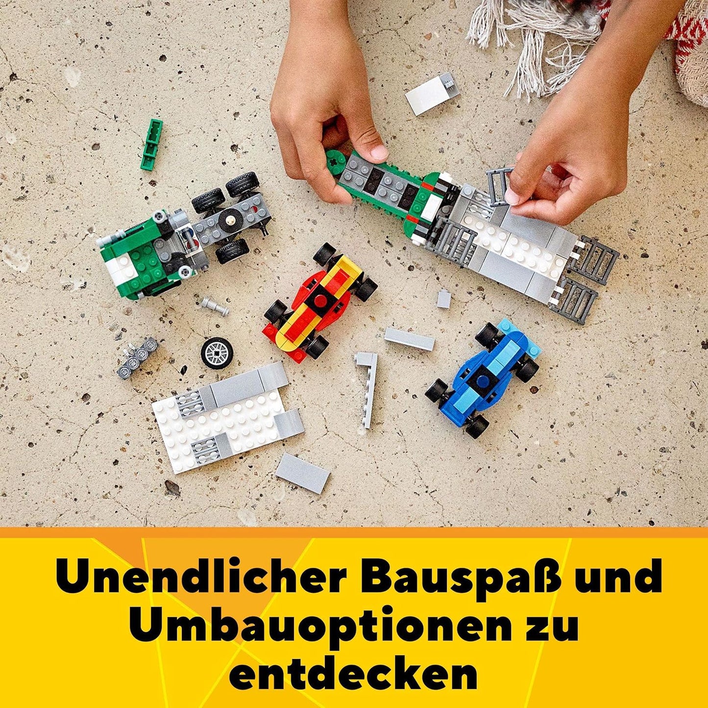 LEGO 31113 Creator 3 en 1 - Transportador de autos de carreras con...