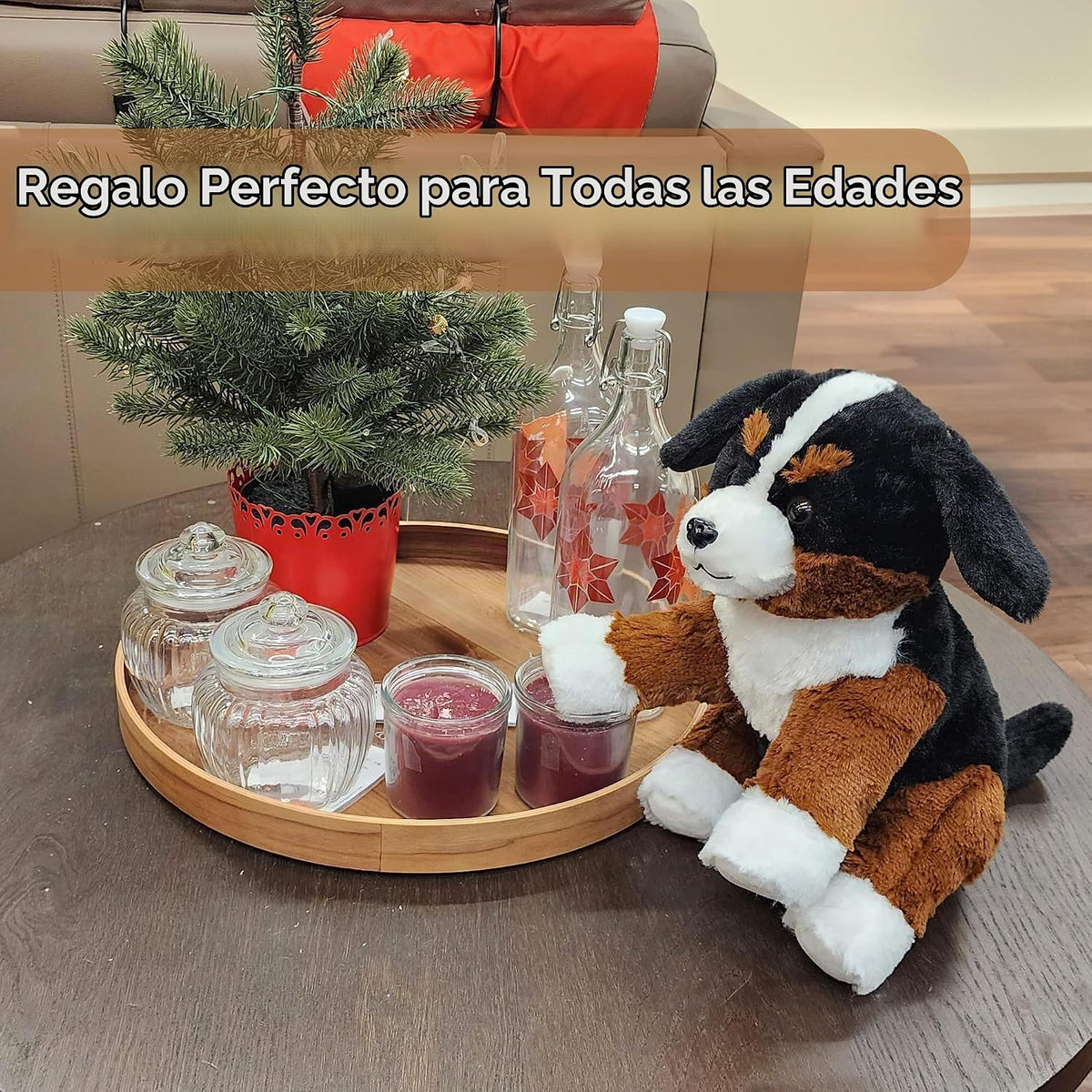 WEIGEDU Animales de Peluche Perro de Montaña Bernés Juguetes de Pel...