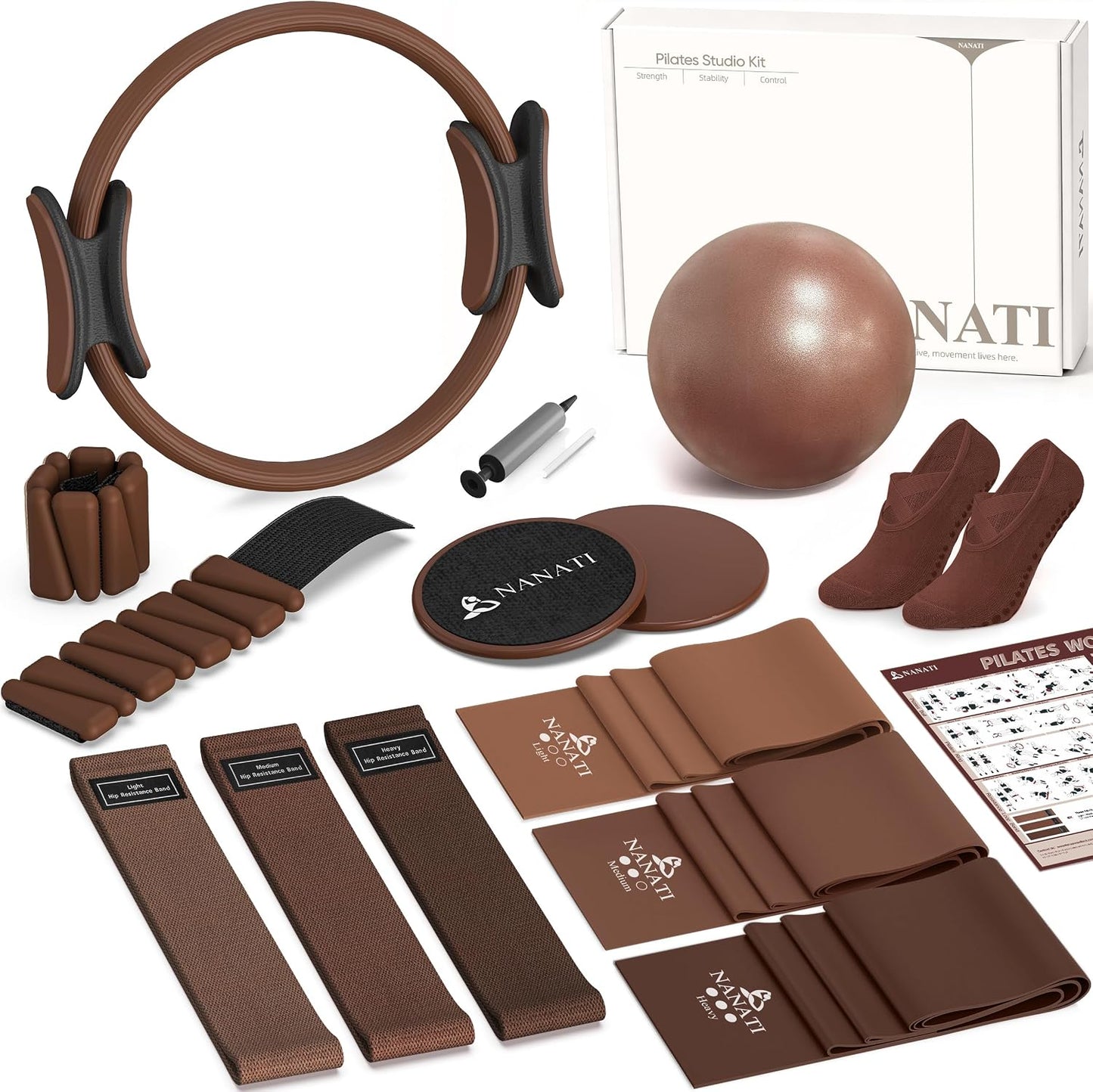 NANATI Kit de pilates, kit de entrenamiento de pilates para mujer,...