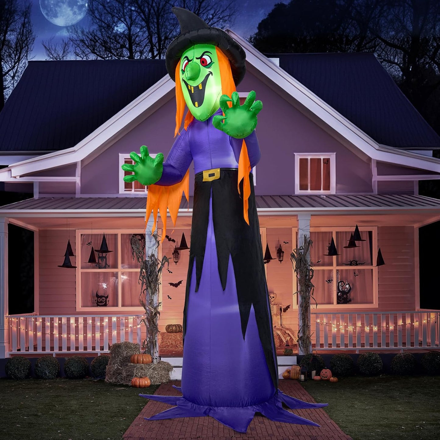 Joiedomi Decoración inflable de Halloween de 12 pies de alto, con l...