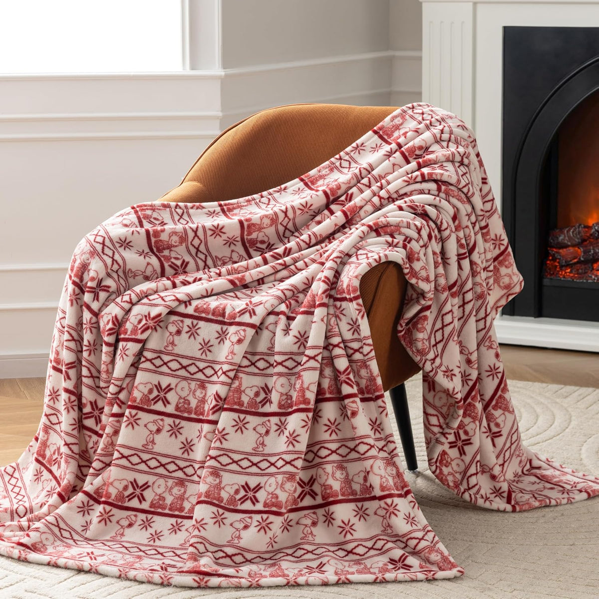 Berkshire Peanuts® VelvetLoft® - Manta de felpa de Snoopy con bonit...