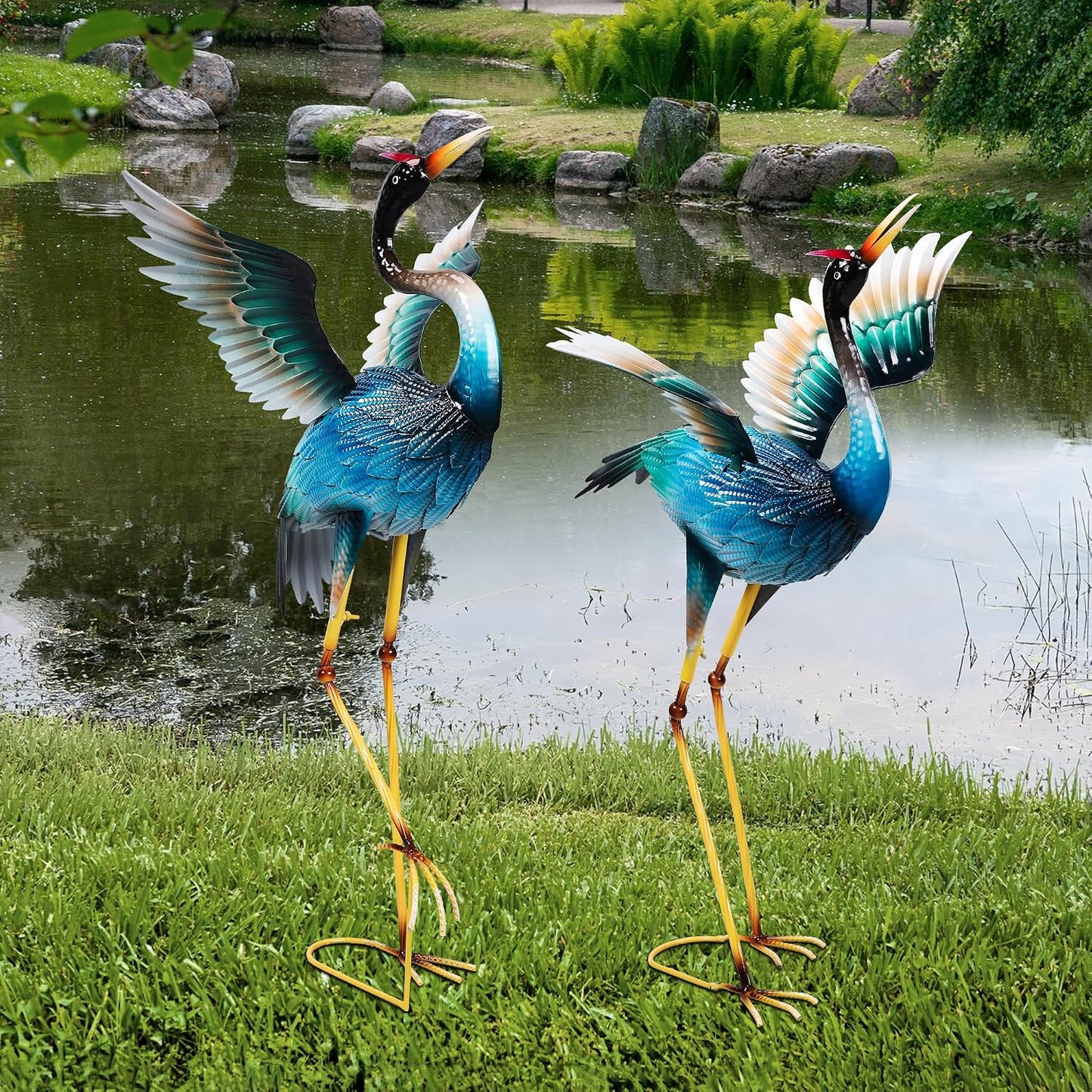 Estatuas de jardín Ruifabo, grandes esculturas de grúa de metal, es...