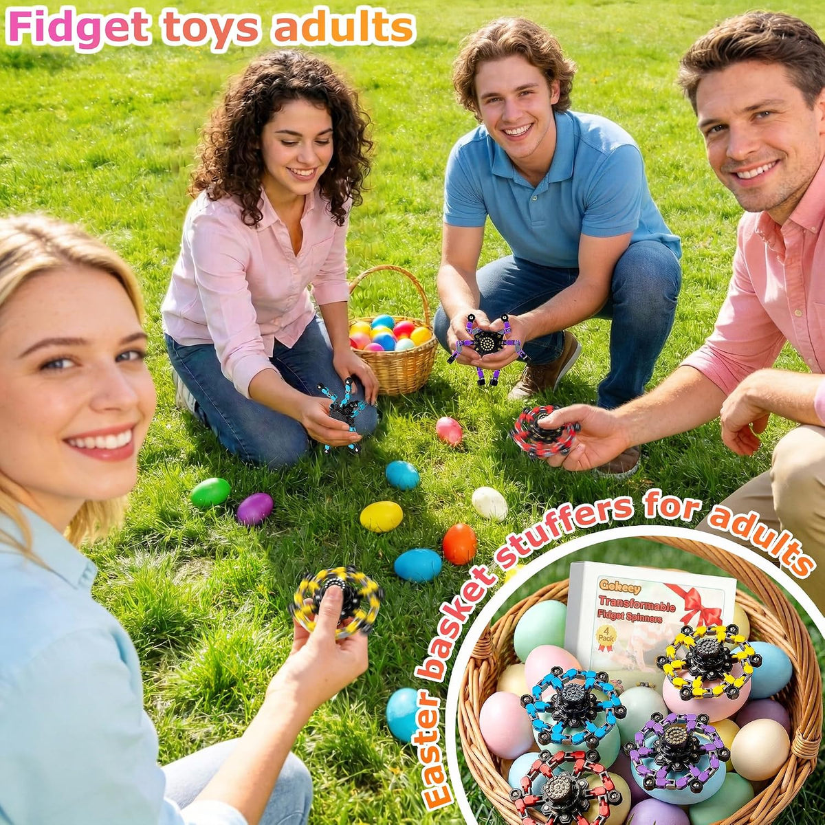 Gokeey Fidget Spinners 8 piezas para niños y adultos, juguetes sens...