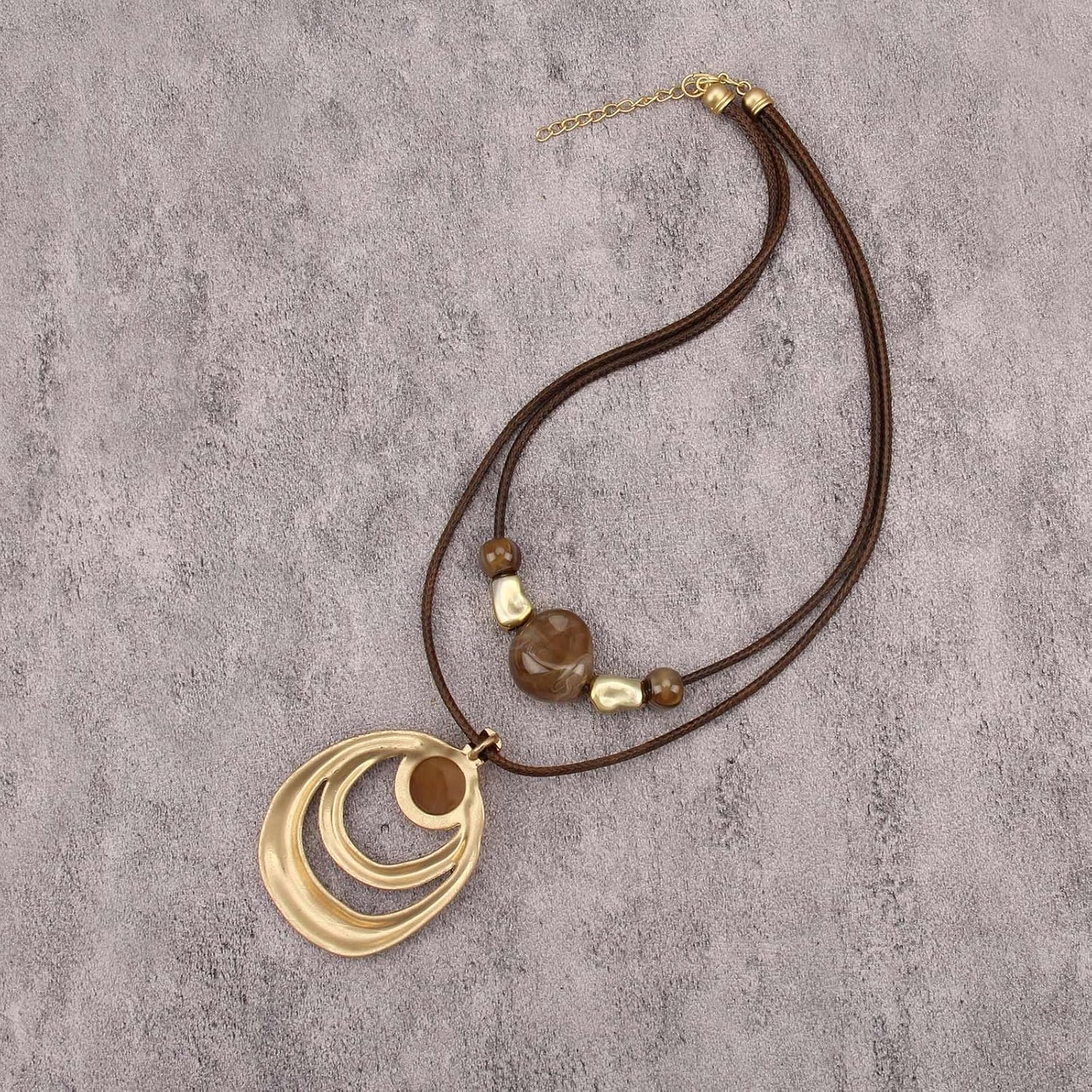 joymiao Collares bohemios para mujer, collar de círculo grueso, gar...