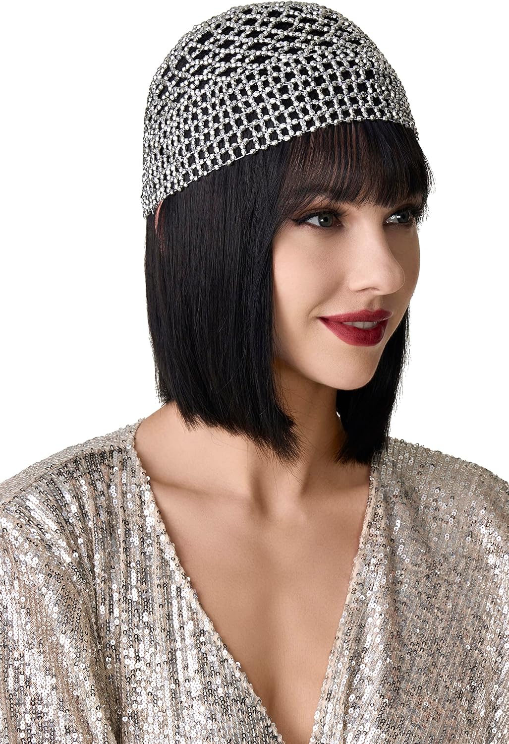 BABEYOND Gorra con cuentas de los años 20, para danza del vientre,...