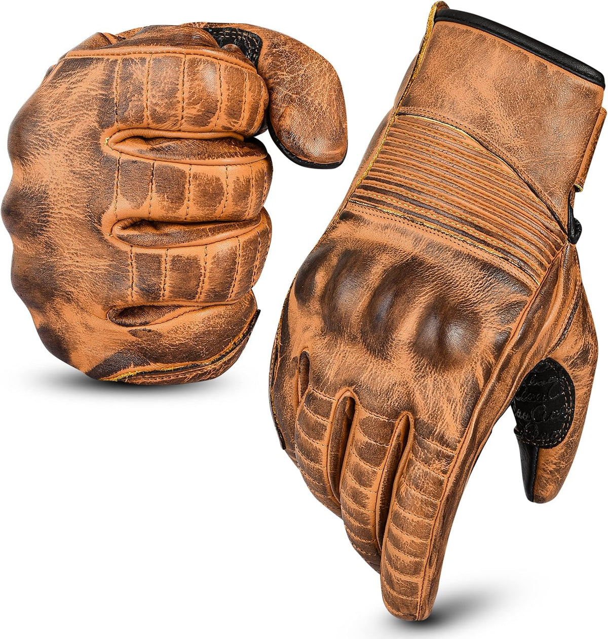 Hand Fellow Guantes de cuero para hombre | Guantes de ciclismo para...
