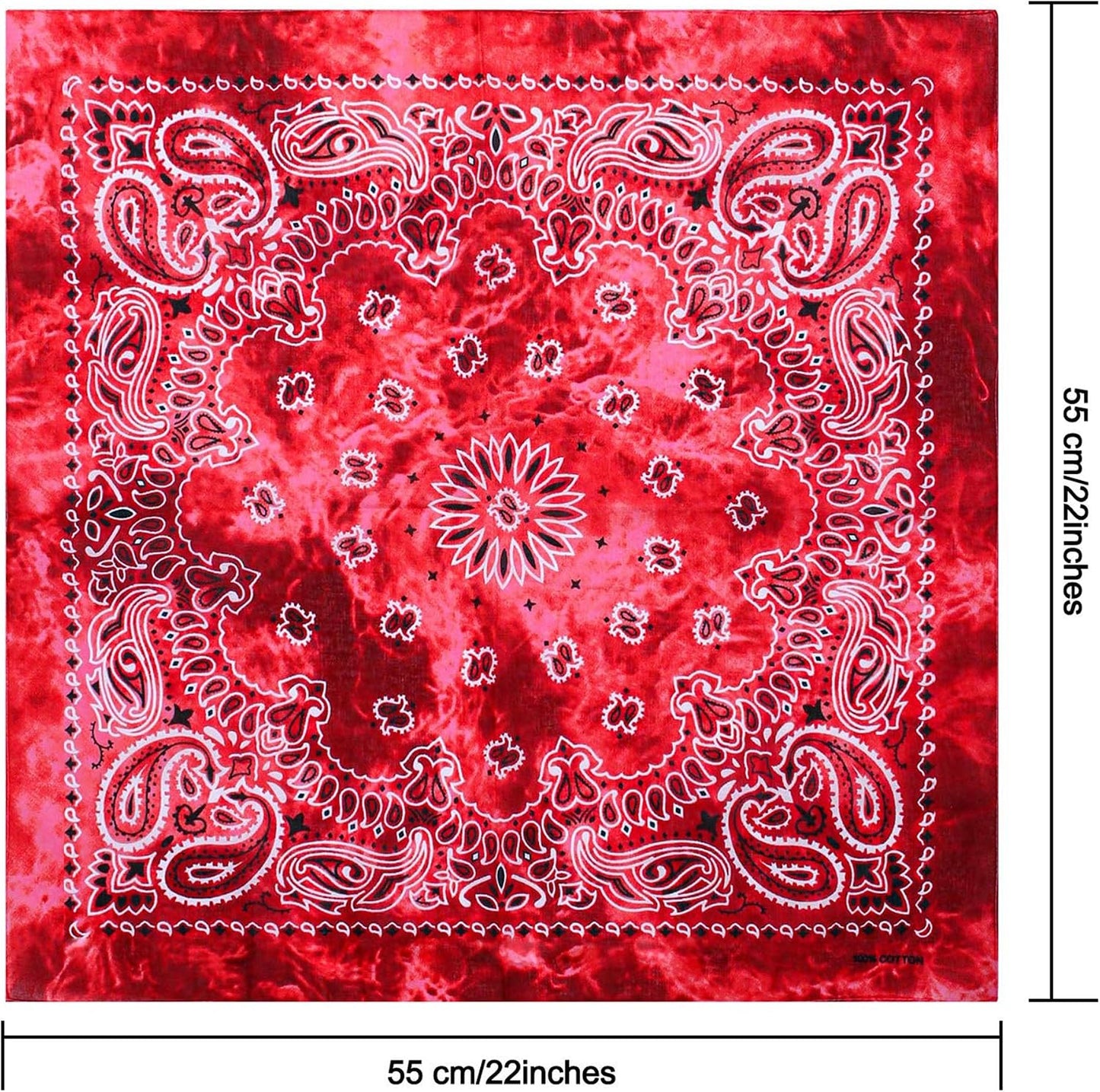 URATOT Paquete de 6 bandanas de algodón con estampado de cachemira...