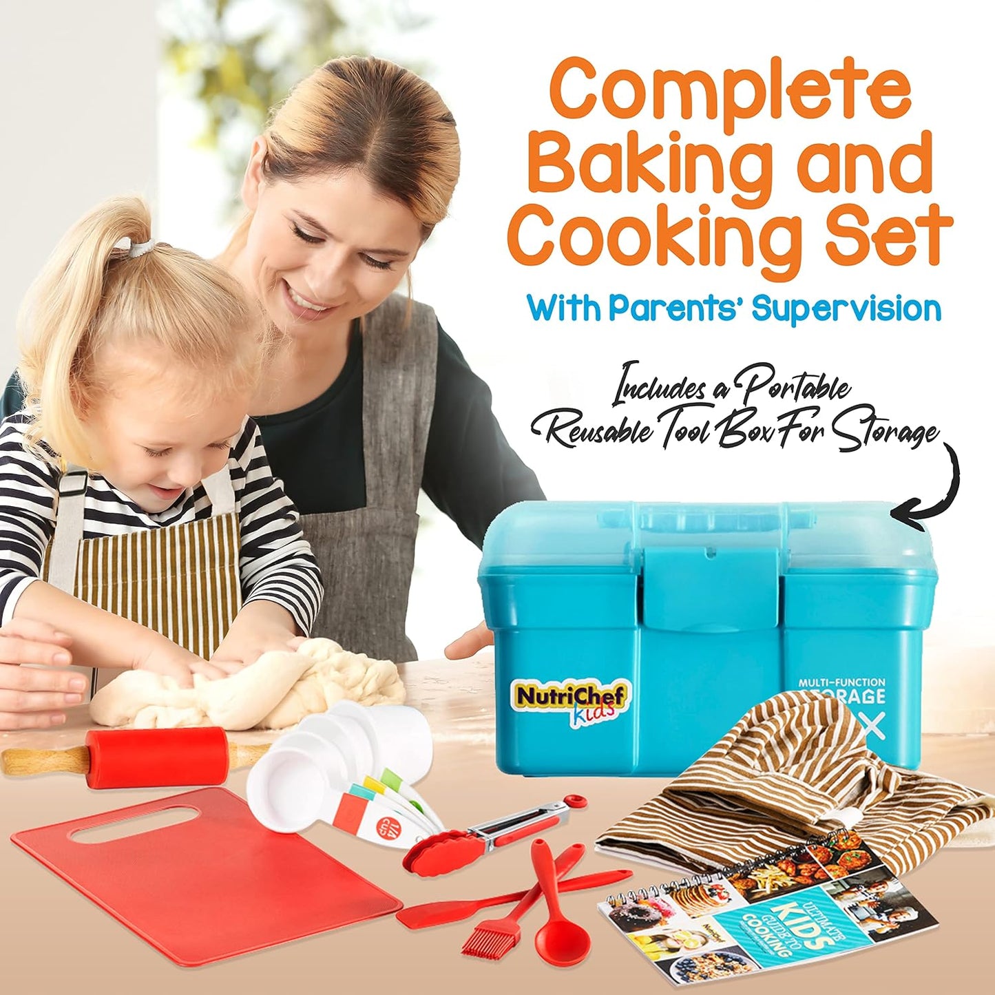 NutriChef Juego de cocina y horneado para niños, juego completo de...