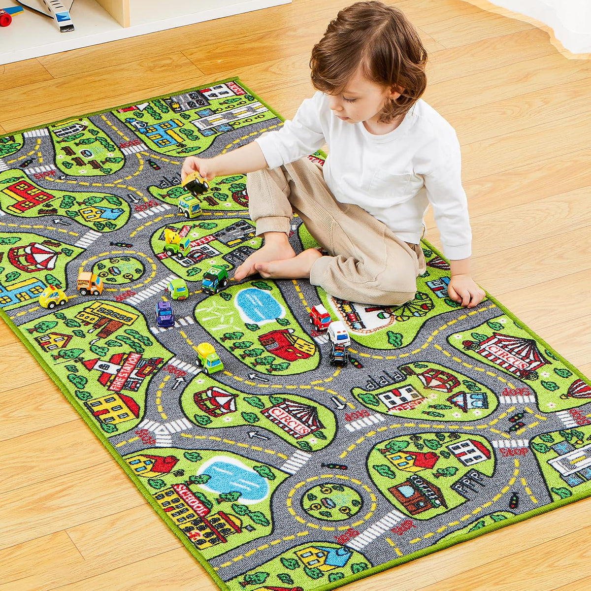 JOYIN - Alfombras de juego para niños con juego de 12 vehículos de...