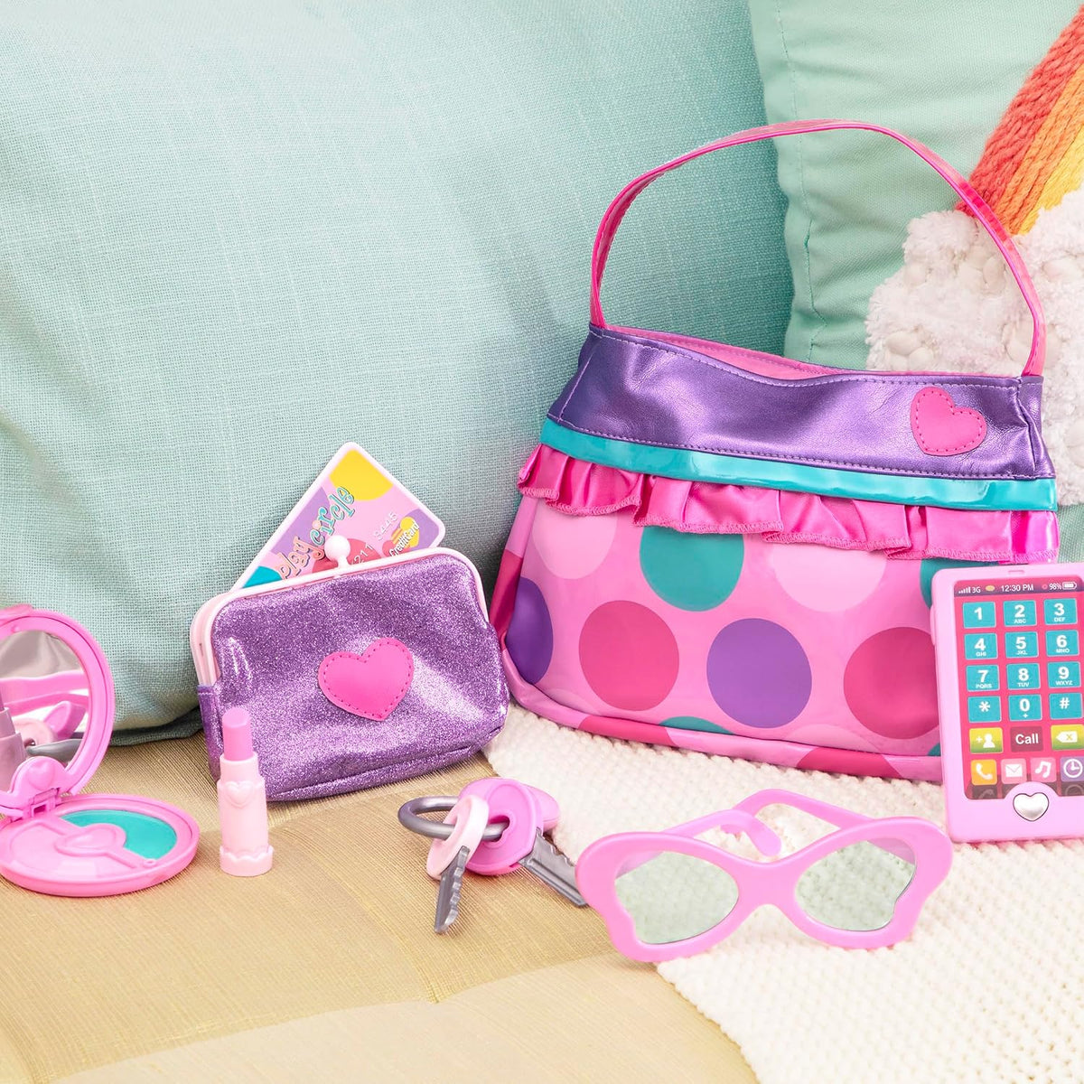 Juego de carteras de juguete para niños. | Incluye bolso, monedero,...