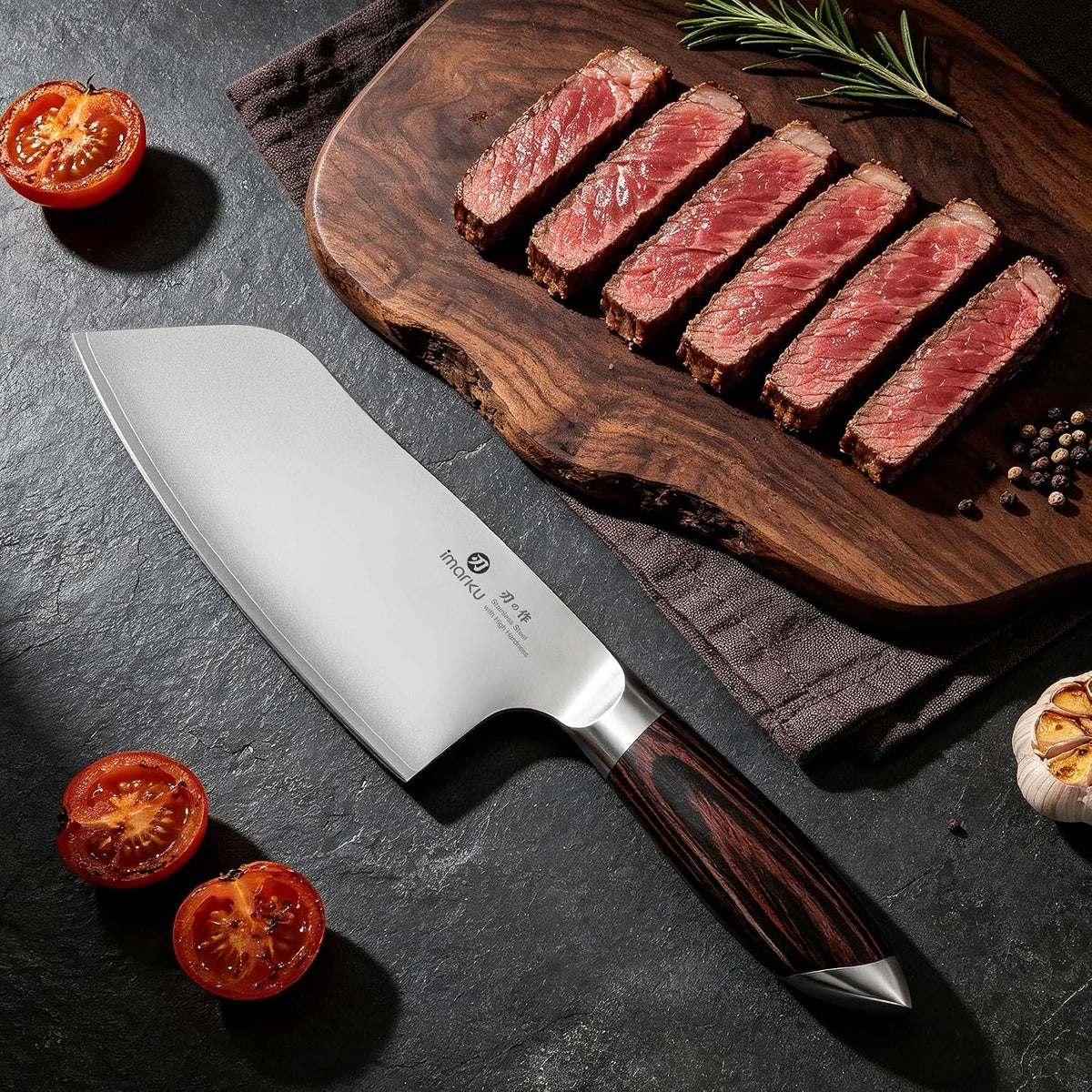 imarku Cuchillo de carnicero japonés de acero inoxidable de alto ca...