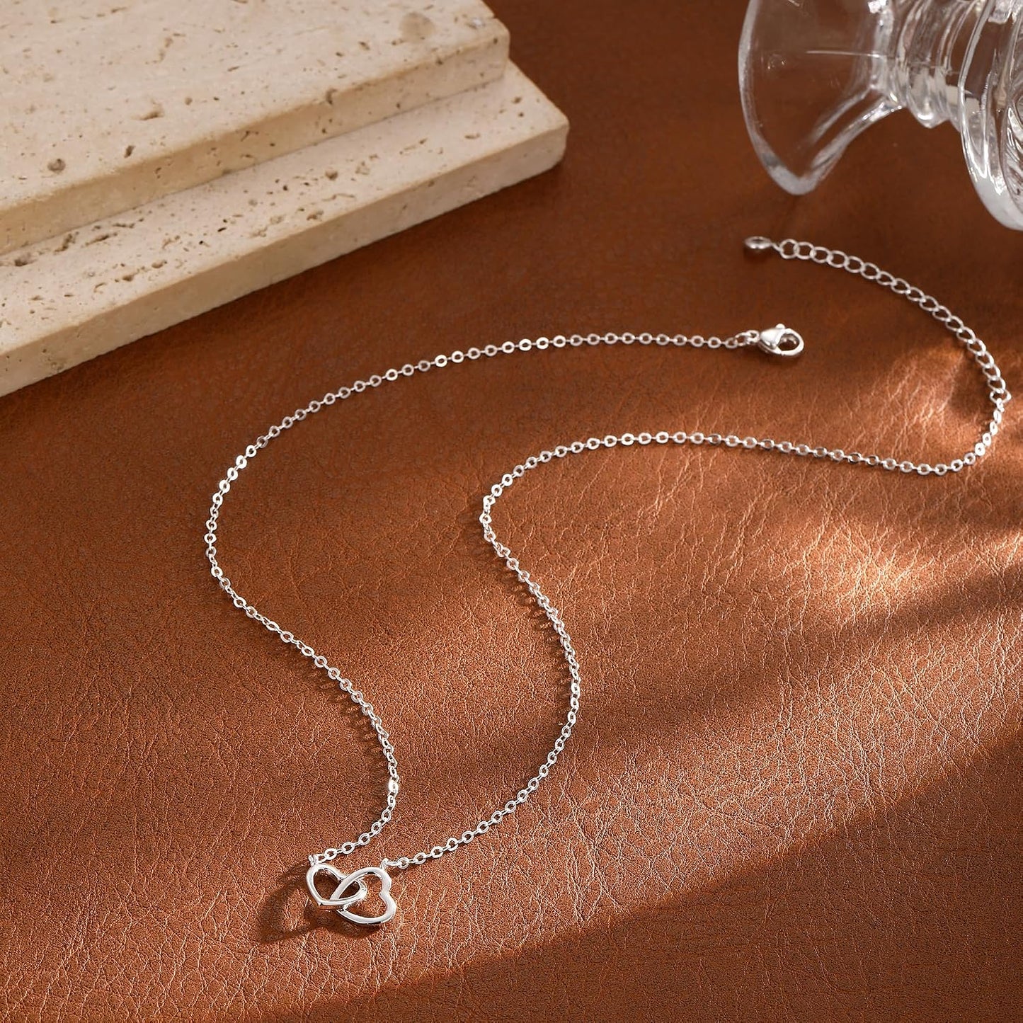 JIKASI Collar de corazón para mujer, delicado chapado en oro de 14...