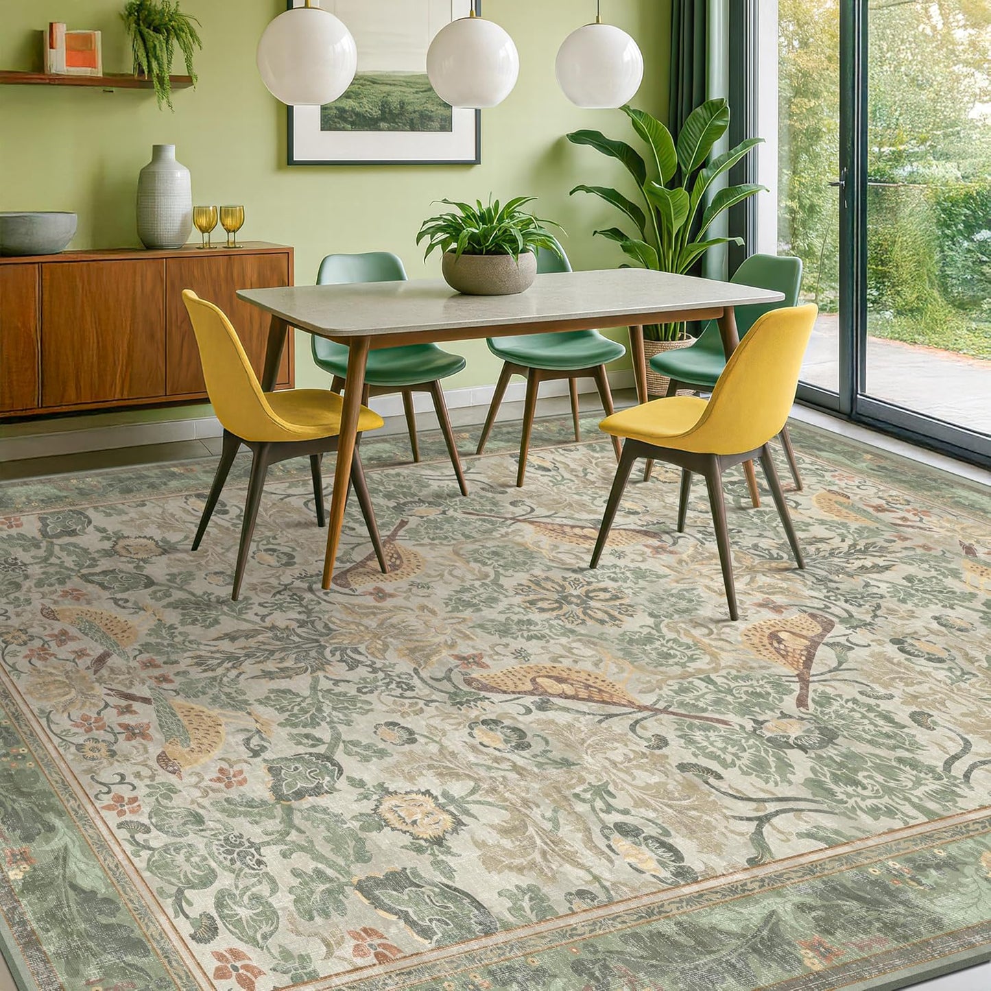 Hazo Haus - Tapetes lavables con diseño floral, para sala de estar,...