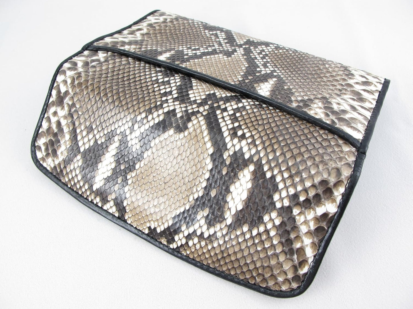 Pelgio Genuino Python piel serpiente cuero mujer triple embrague ca...