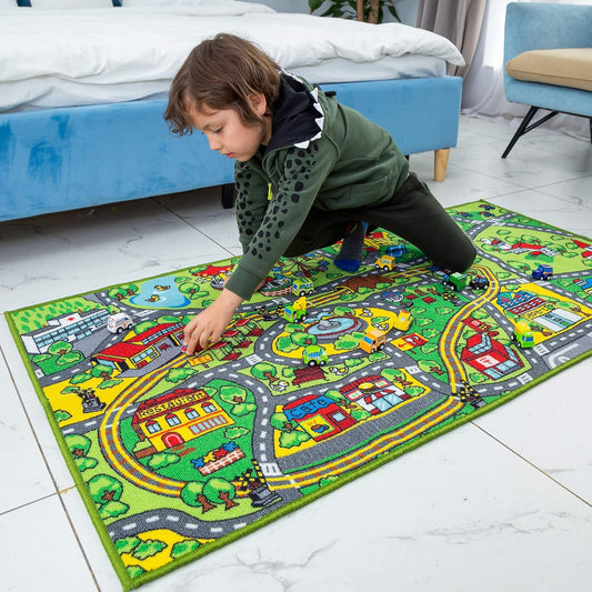 JOYIN Alfombra de Juego con 12 Coches de Vehículos de Retroceso par...