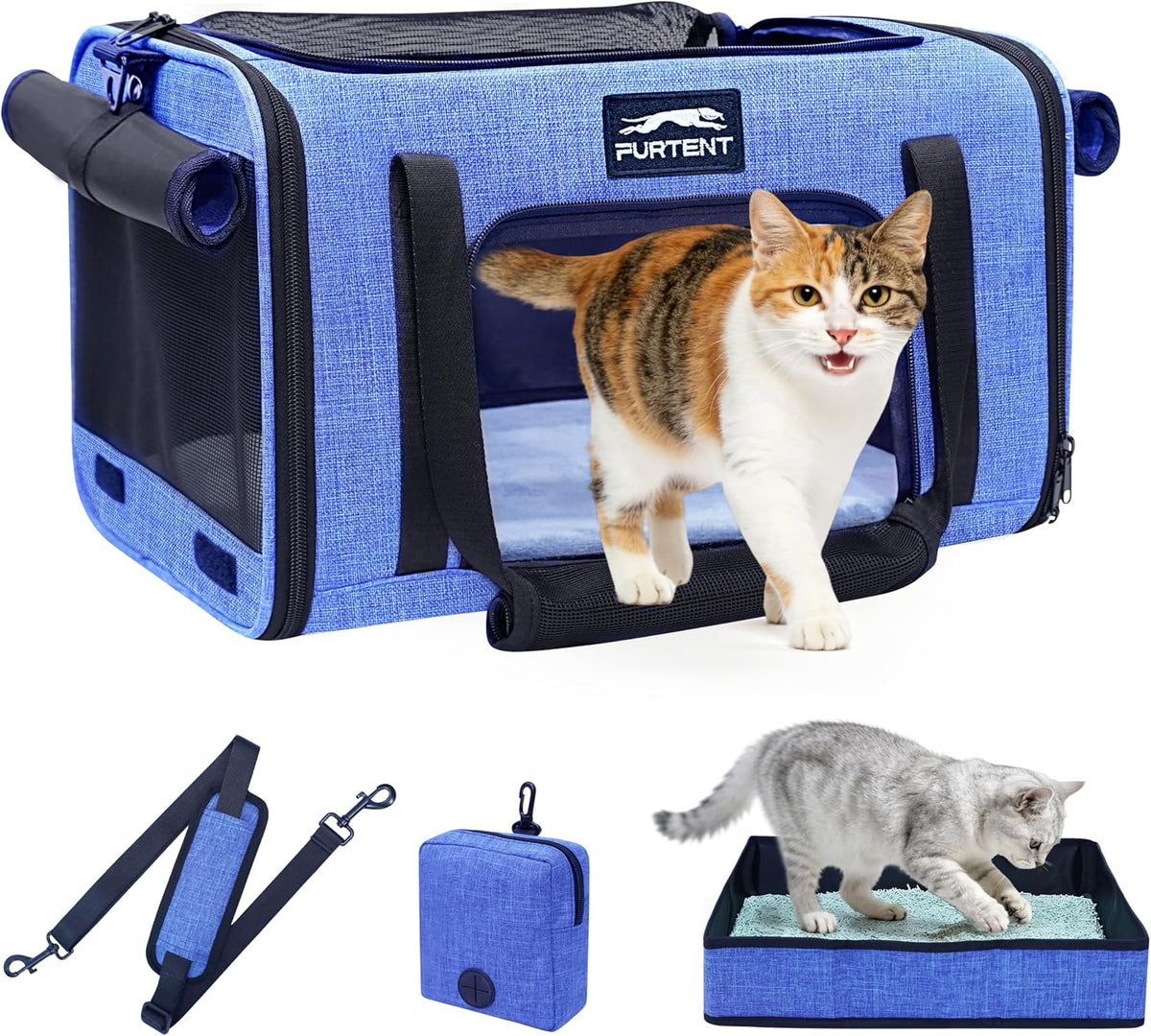 Transportador de mascotas de 17 x 11 x 9.5 pulgadas, aprobado por a...