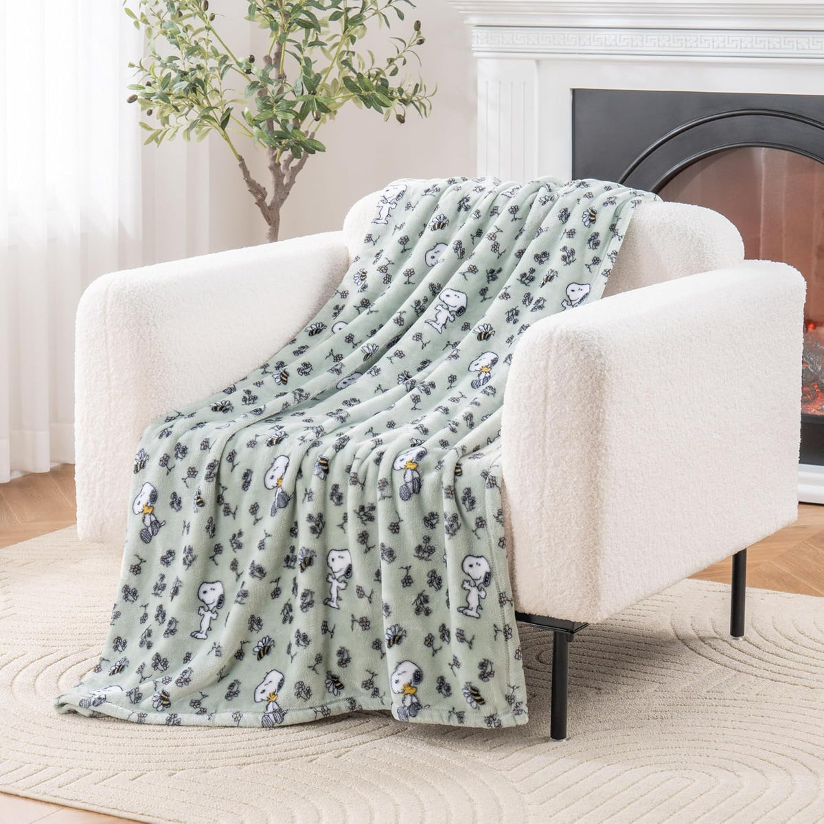 Manta de lana Berkshire Blanket Peanuts® VelvetLoft® Caracteres lin...