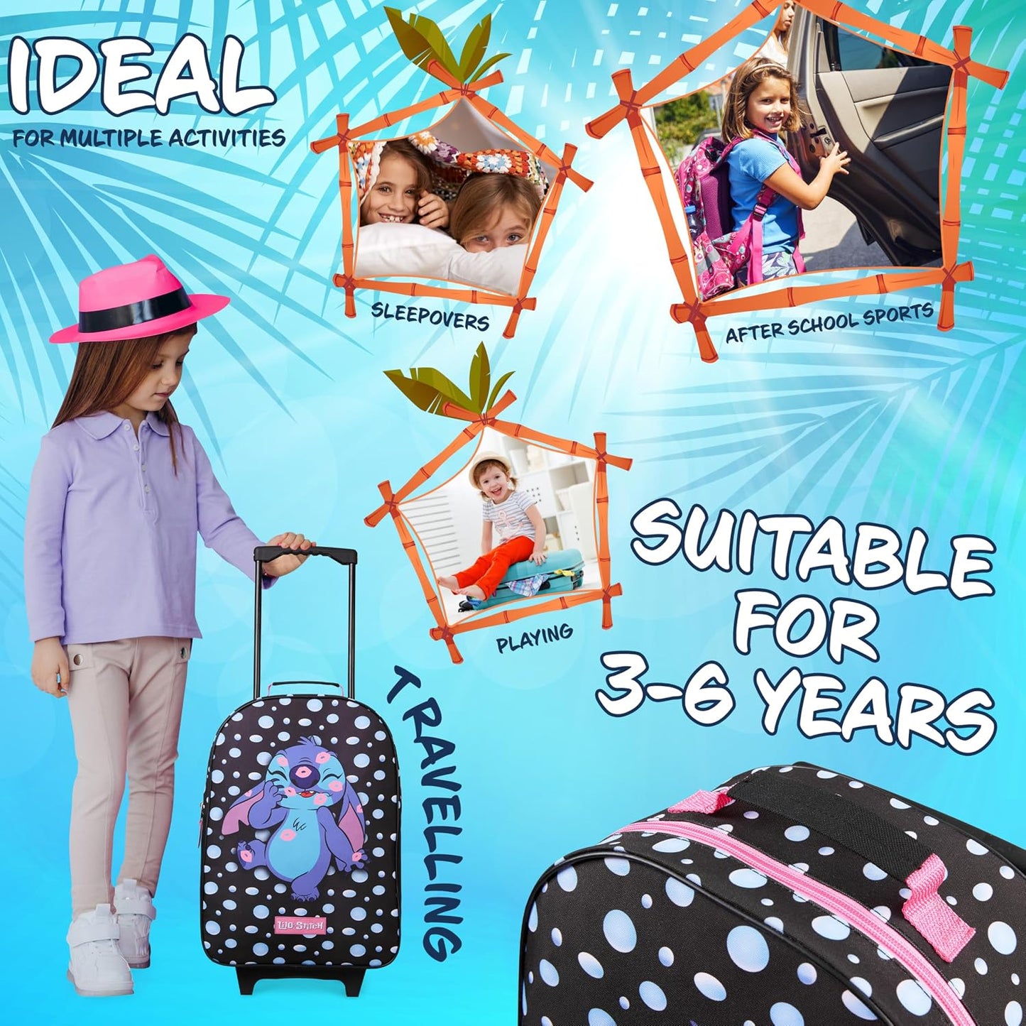 Disney Equipaje Rodante para Niños 40,6×27,9 cm, Maleta de Mano de...