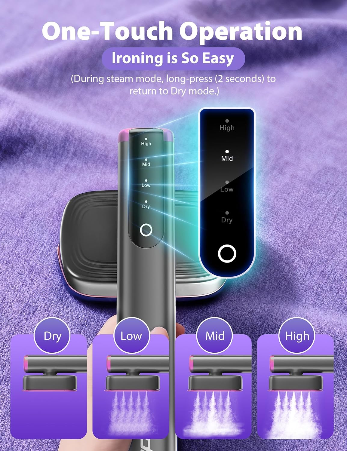 Vaporizador de viaje para ropa, vaporizador portátil de ropa de man...