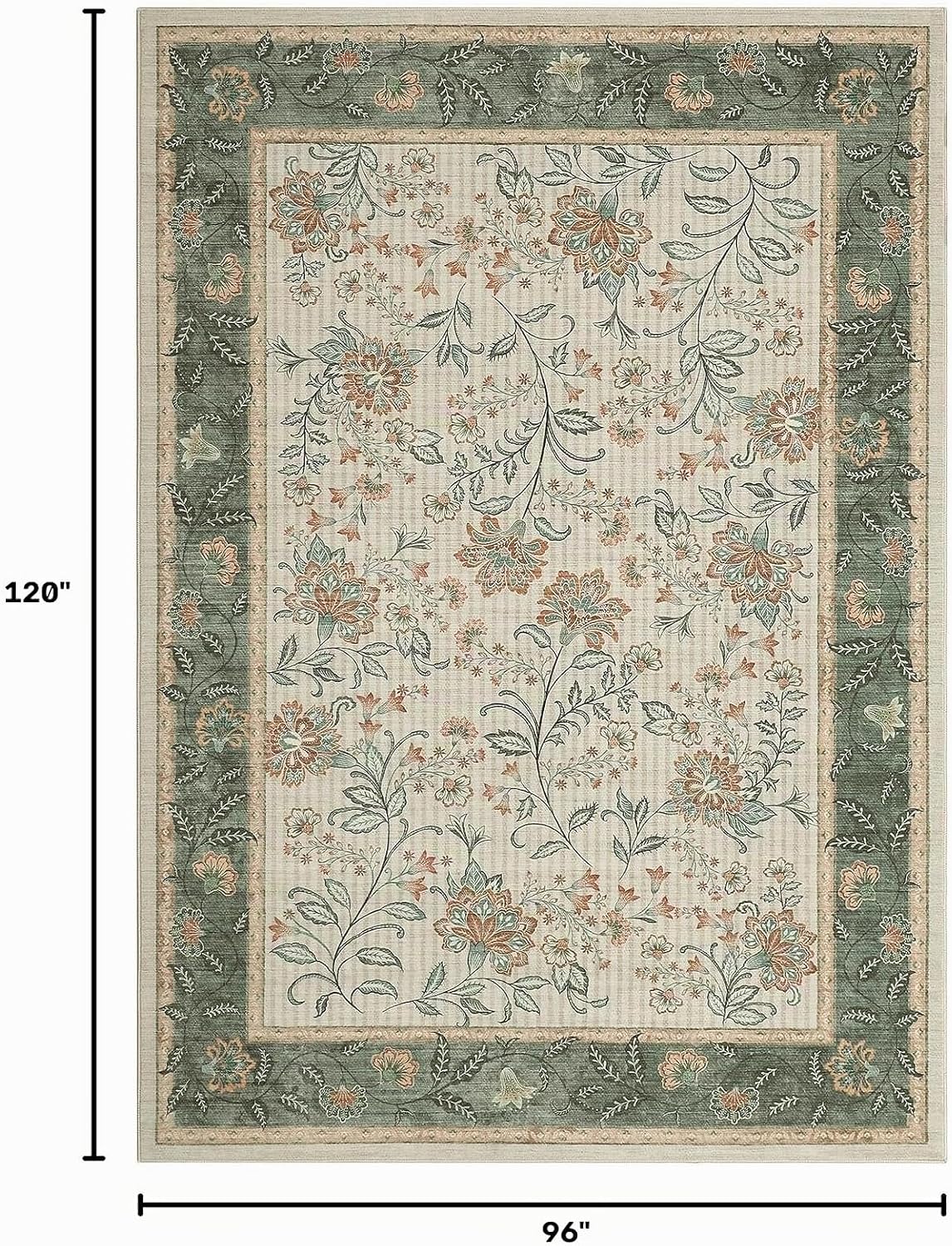 GarveeHome Alfombra lavable verde salvia de 8 x 10 para sala de est...