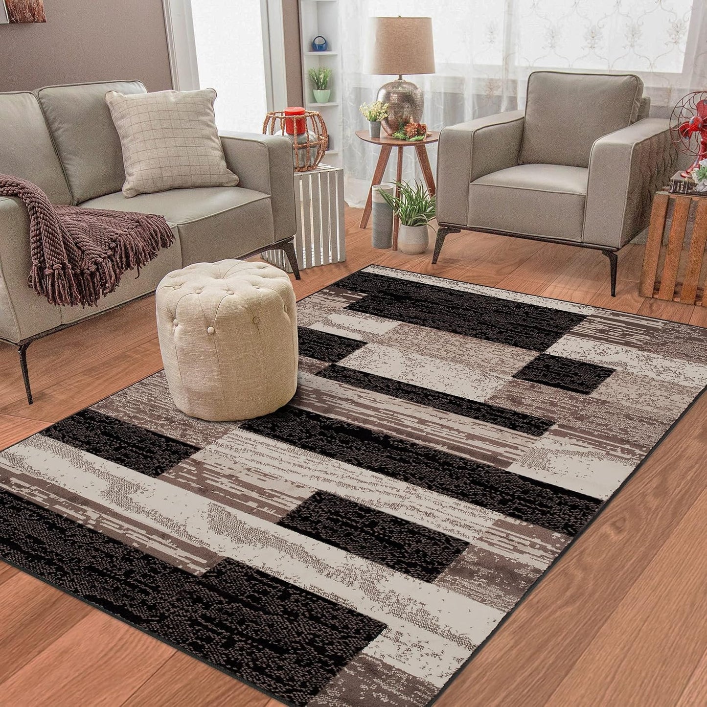 Superior Alfombra de área para interiores, respaldo de yute, decora...