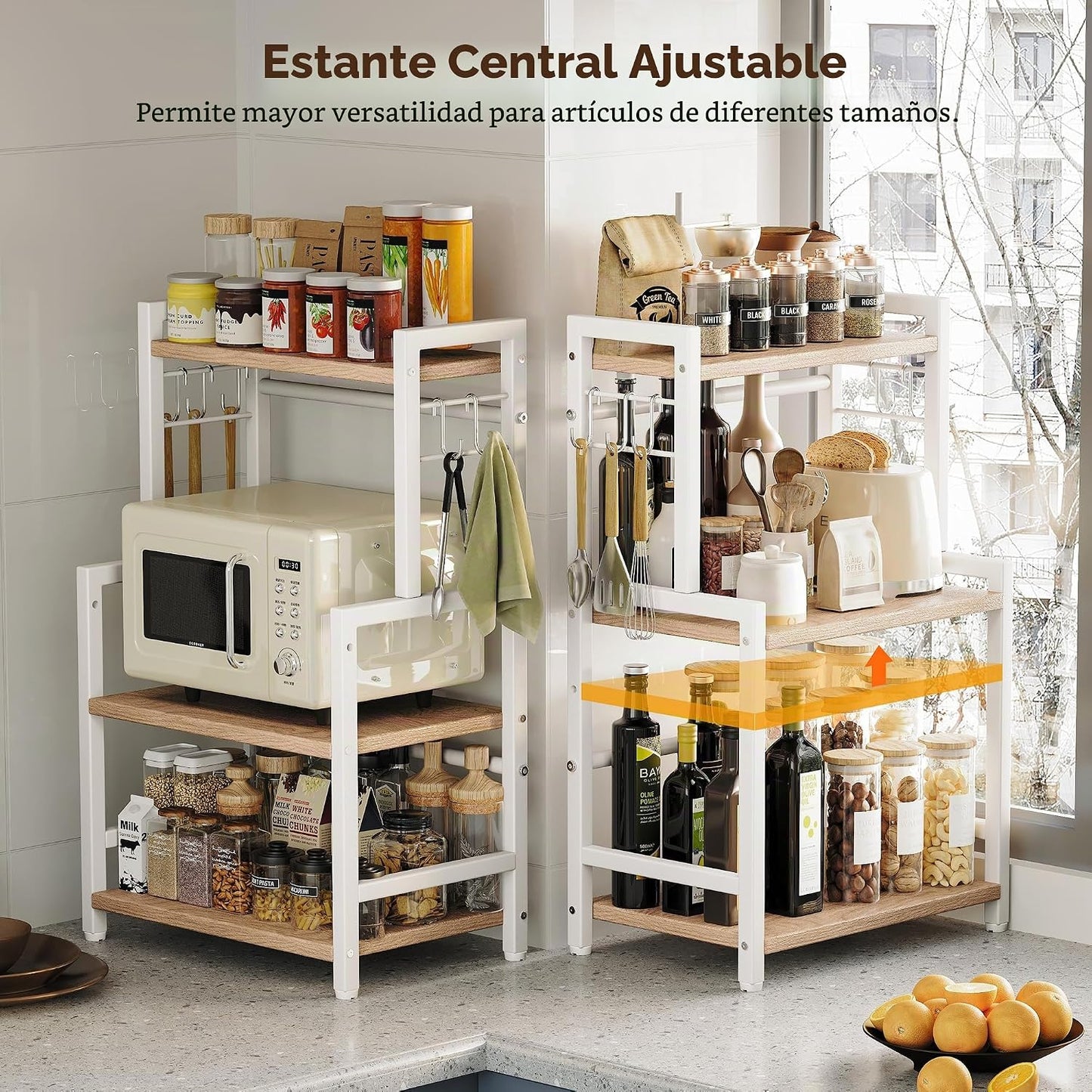 Organizador de encimera de cocina, organizador de estante de especi...