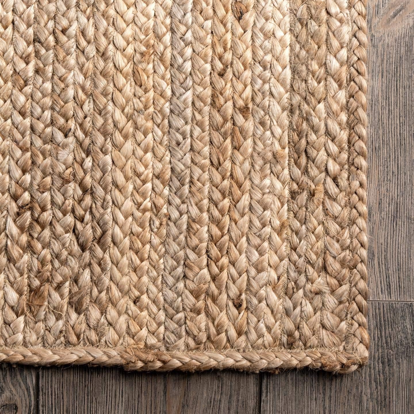 nuLOOM 9x12 Rigo Alfombra de yute tejida a mano, natural, diseño rú...