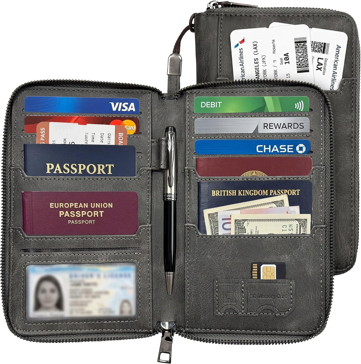 Soporte para pasaporte familiar para viajes, cartera de pasaporte c...