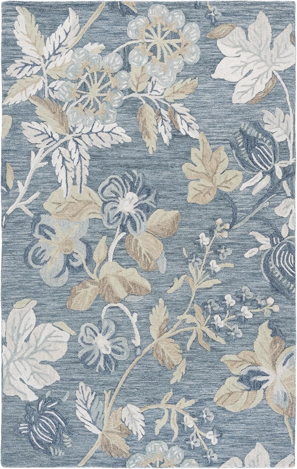 SAFAVIEH Jardin Collection - Alfombra cuadrada de 6 pies, color azu...