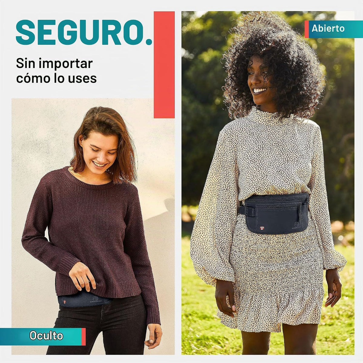 Alpha Keeper Cinturón de dinero de viaje oculto, cartera de cintura...