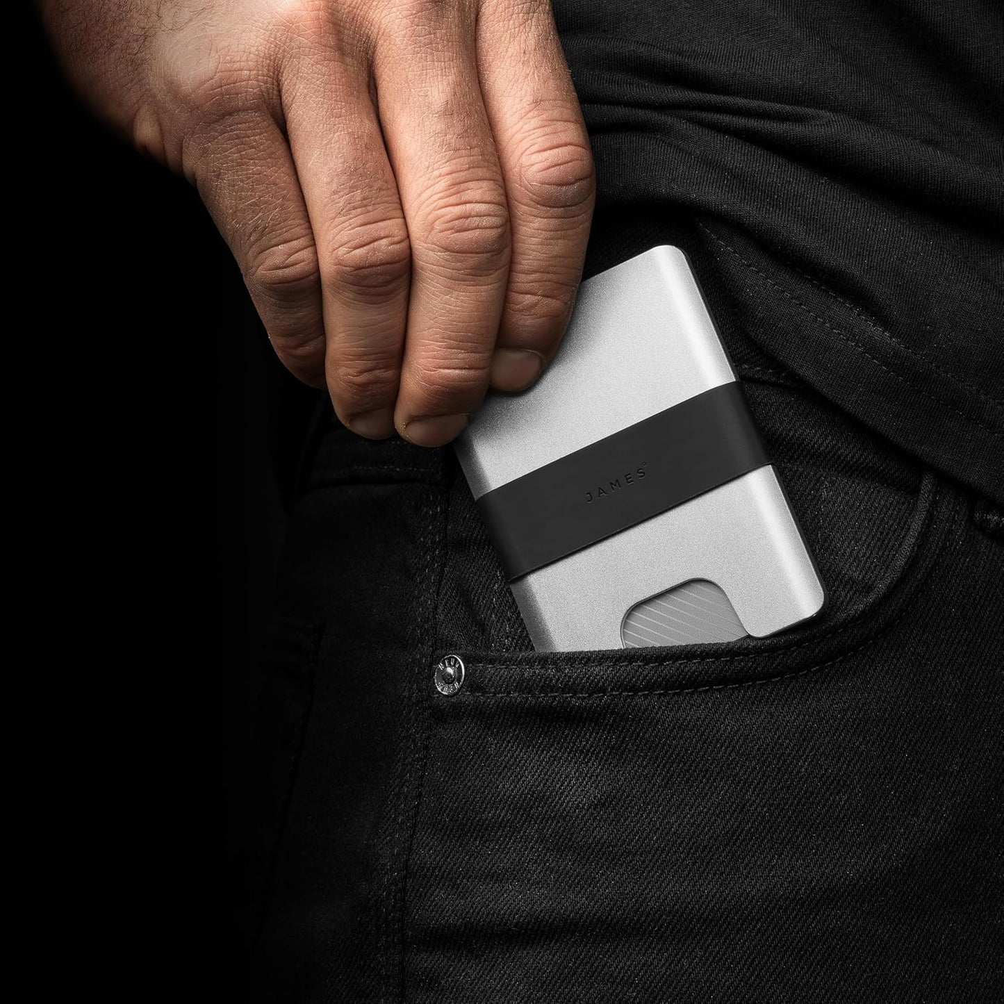JAMES° La cartera de aluminio mecanizado CNC minimalista para hombr...