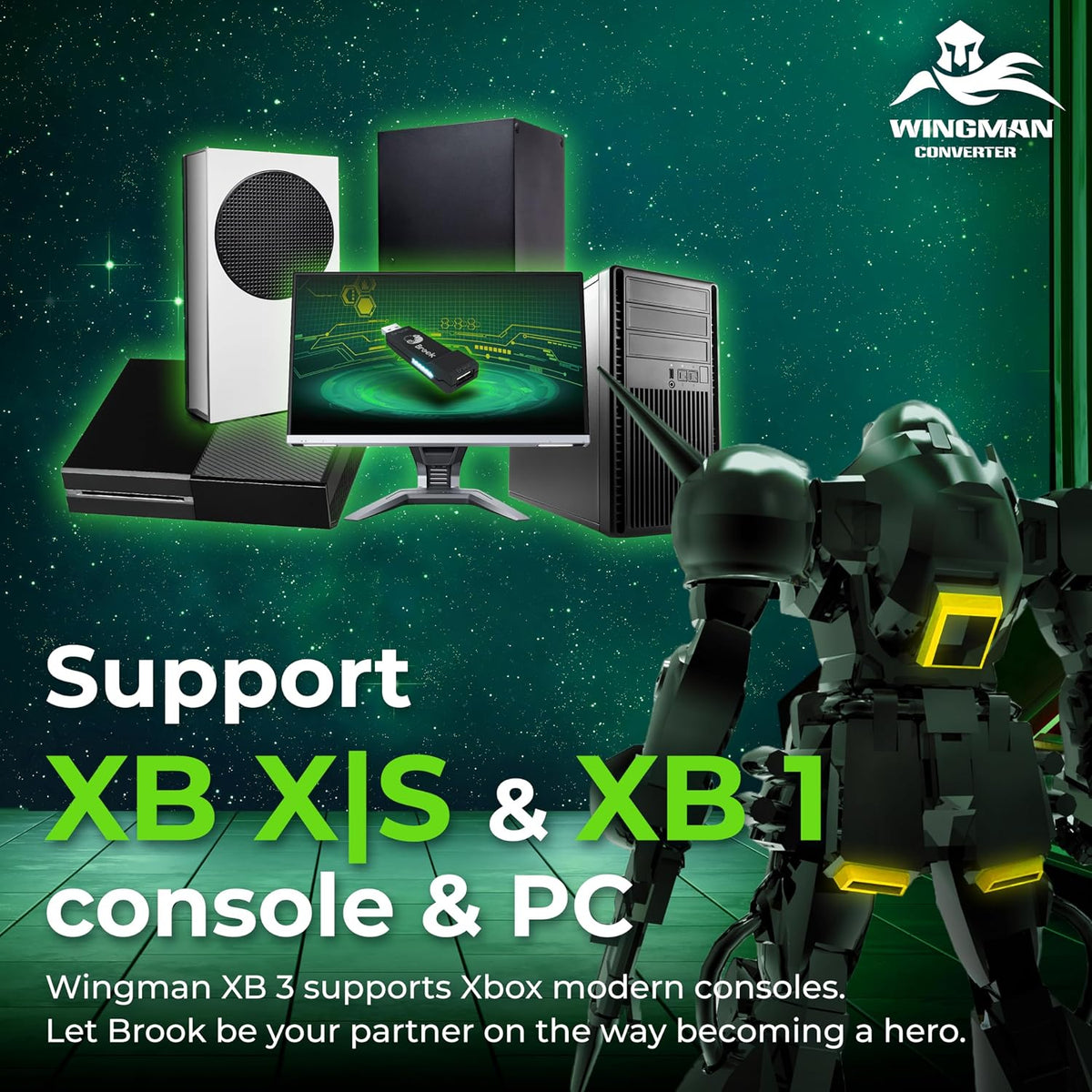 Brook Wingman XB 3 Converter - Eleva tu juego: adaptador inalámbric...