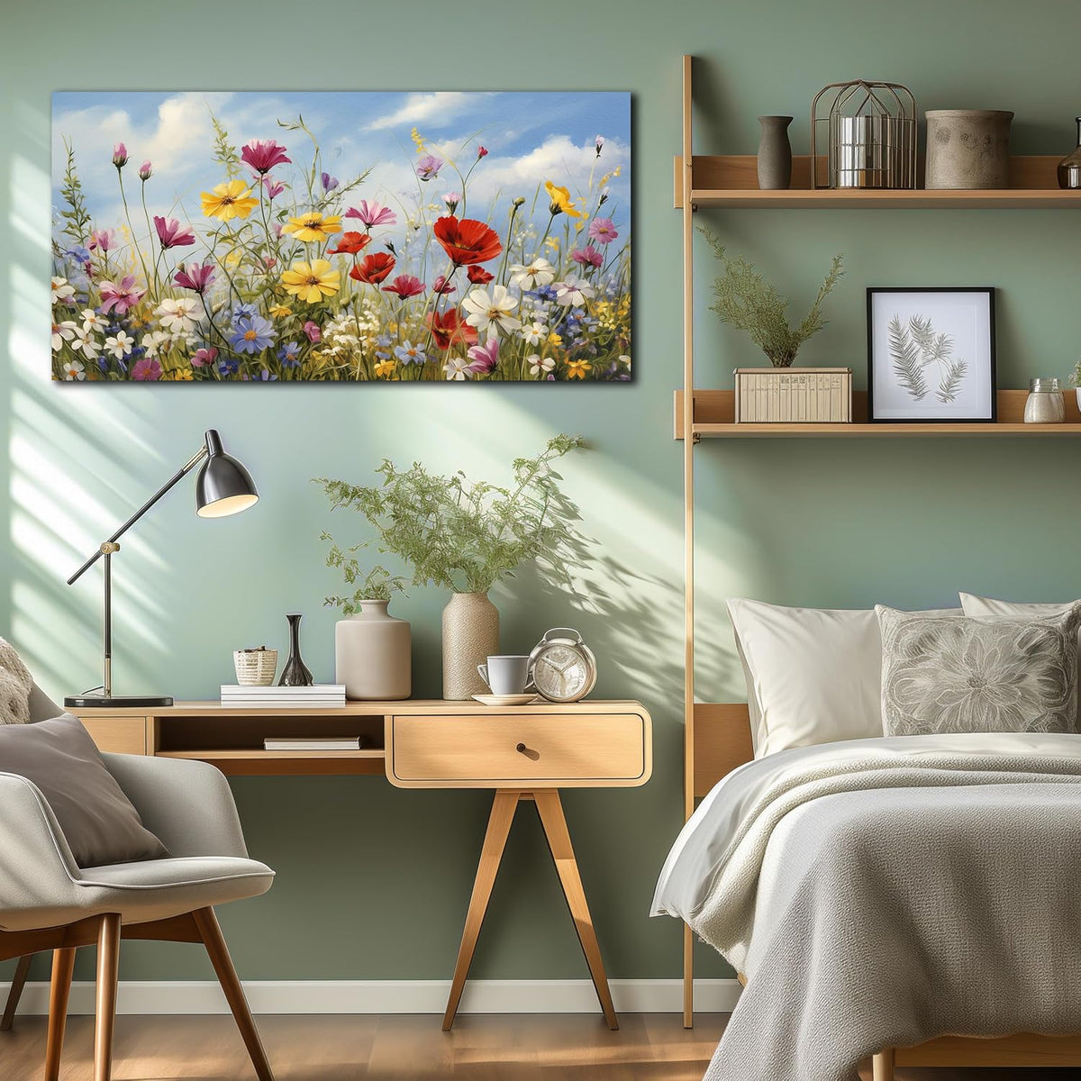 MDHKVPM Arte de pared de flores para dormitorio, adolescente, niña,...