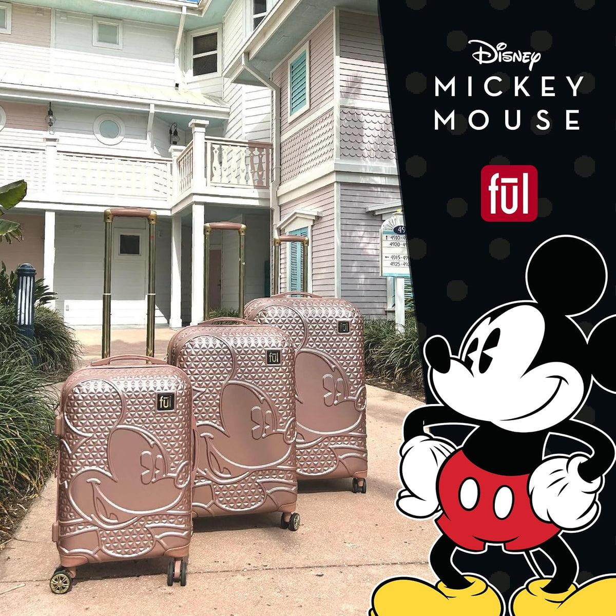 FUL Mickey Mouse Disney - Maleta para niños, color dorado | Equipaj...