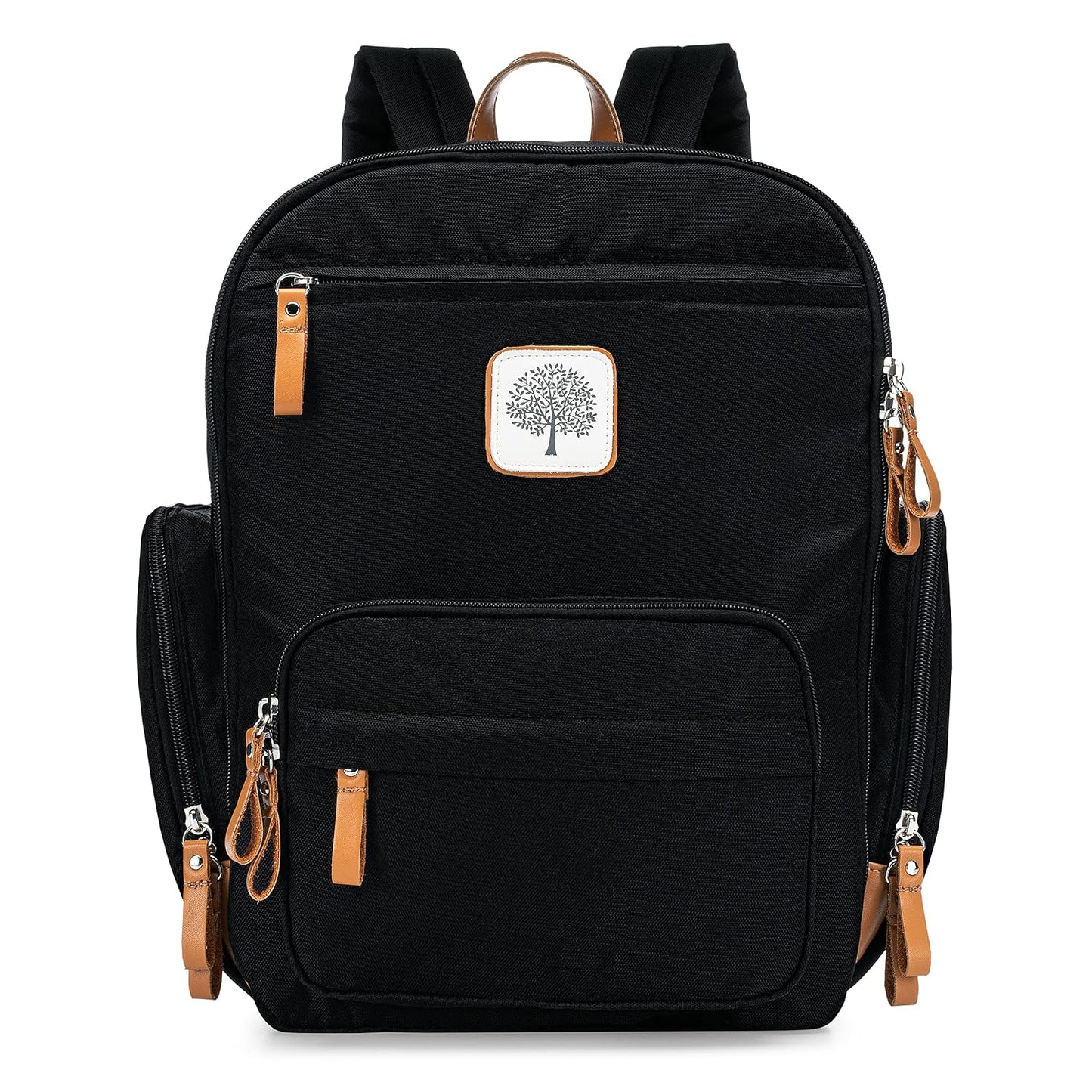 Parker - Mochila para pañales con cremallera completa y bolsillos a...