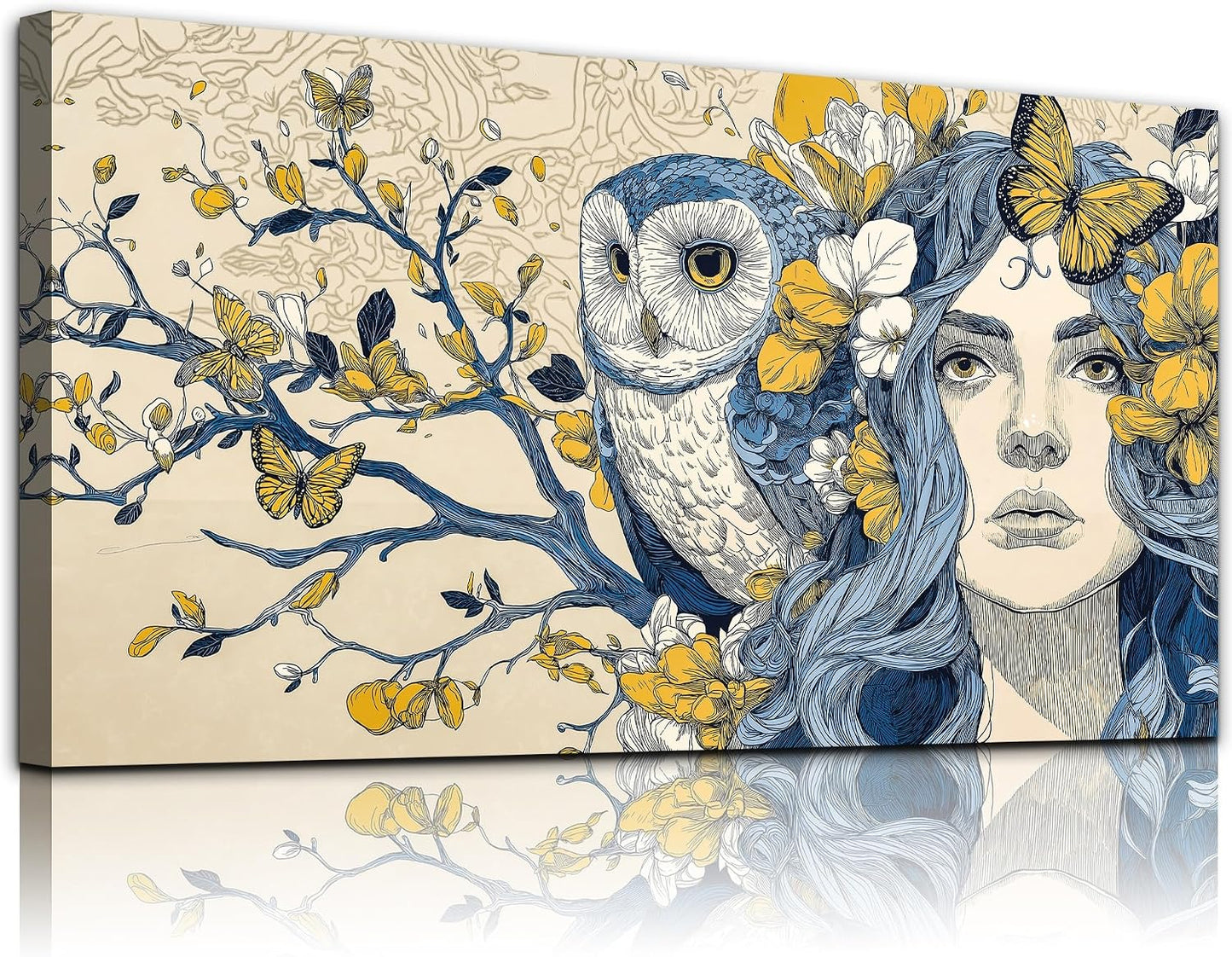 WLWBINTING Arte de pared femenino grande único decoración de pared...