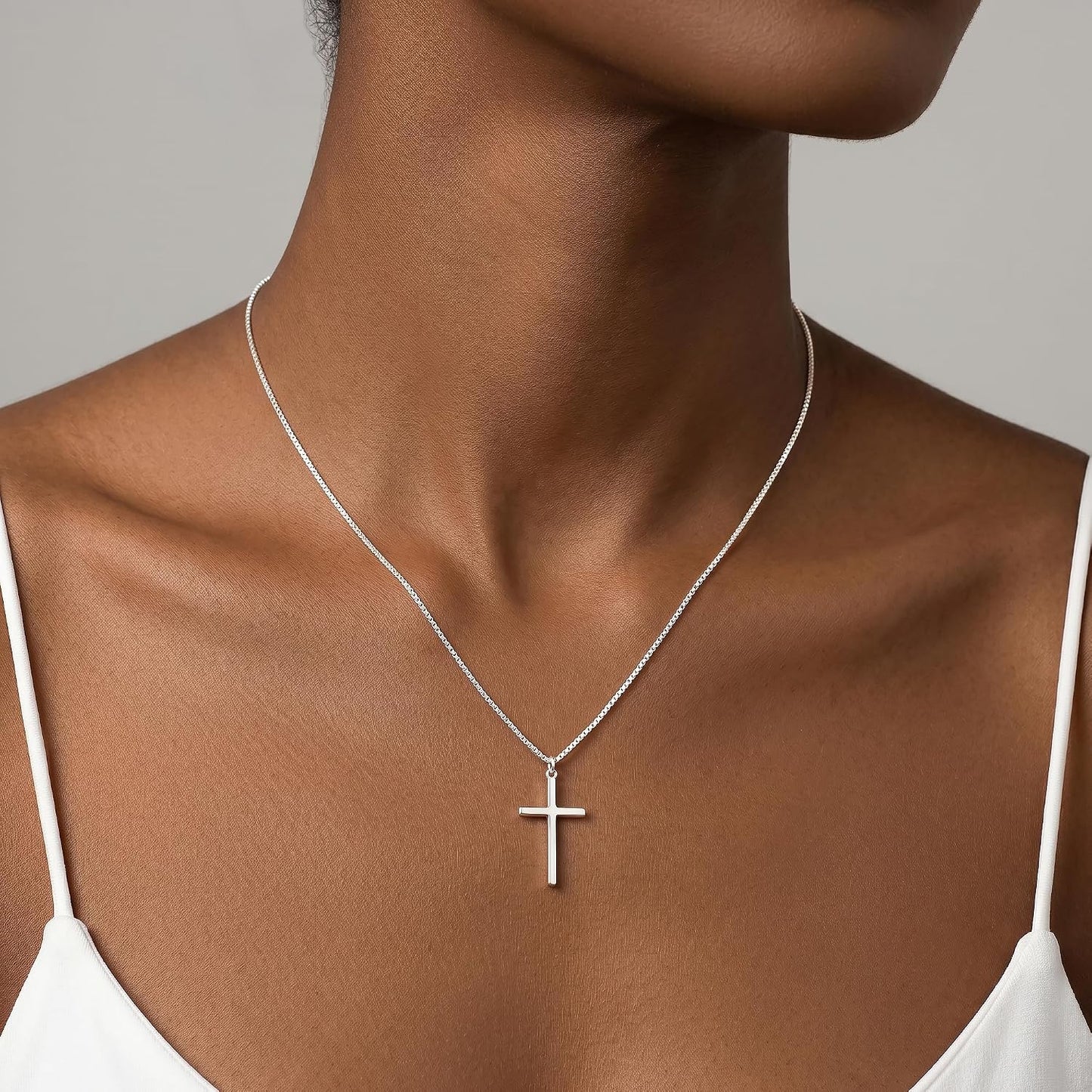 JophyX Collar de plata de ley 925 con cruz para mujer, cadena de ca...