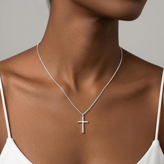 JophyX Collar de plata de ley 925 con cruz para mujer, cadena de ca...